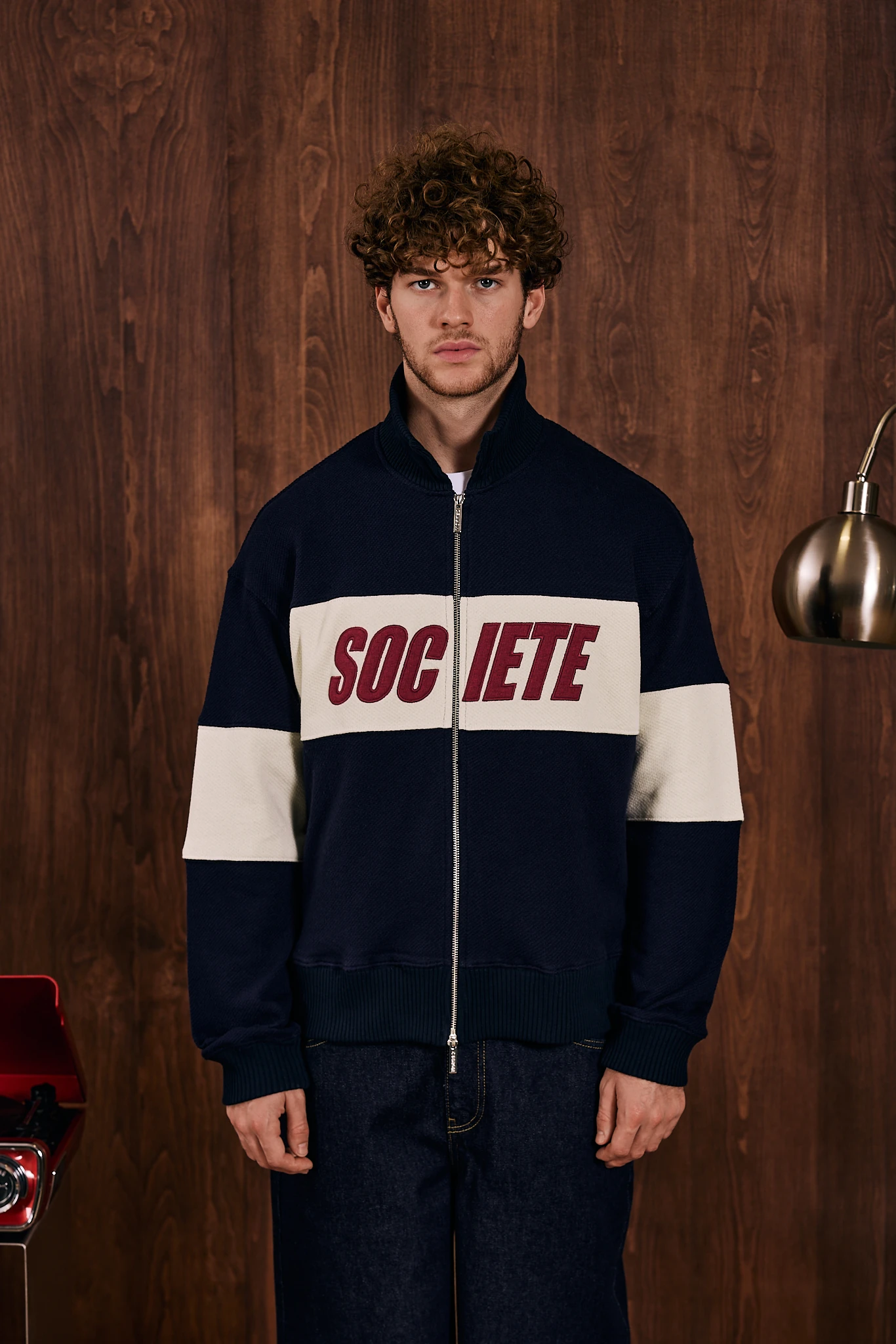 Société de Rez Triko Detaylı Fermuarlı Sweatshirt Lacivert