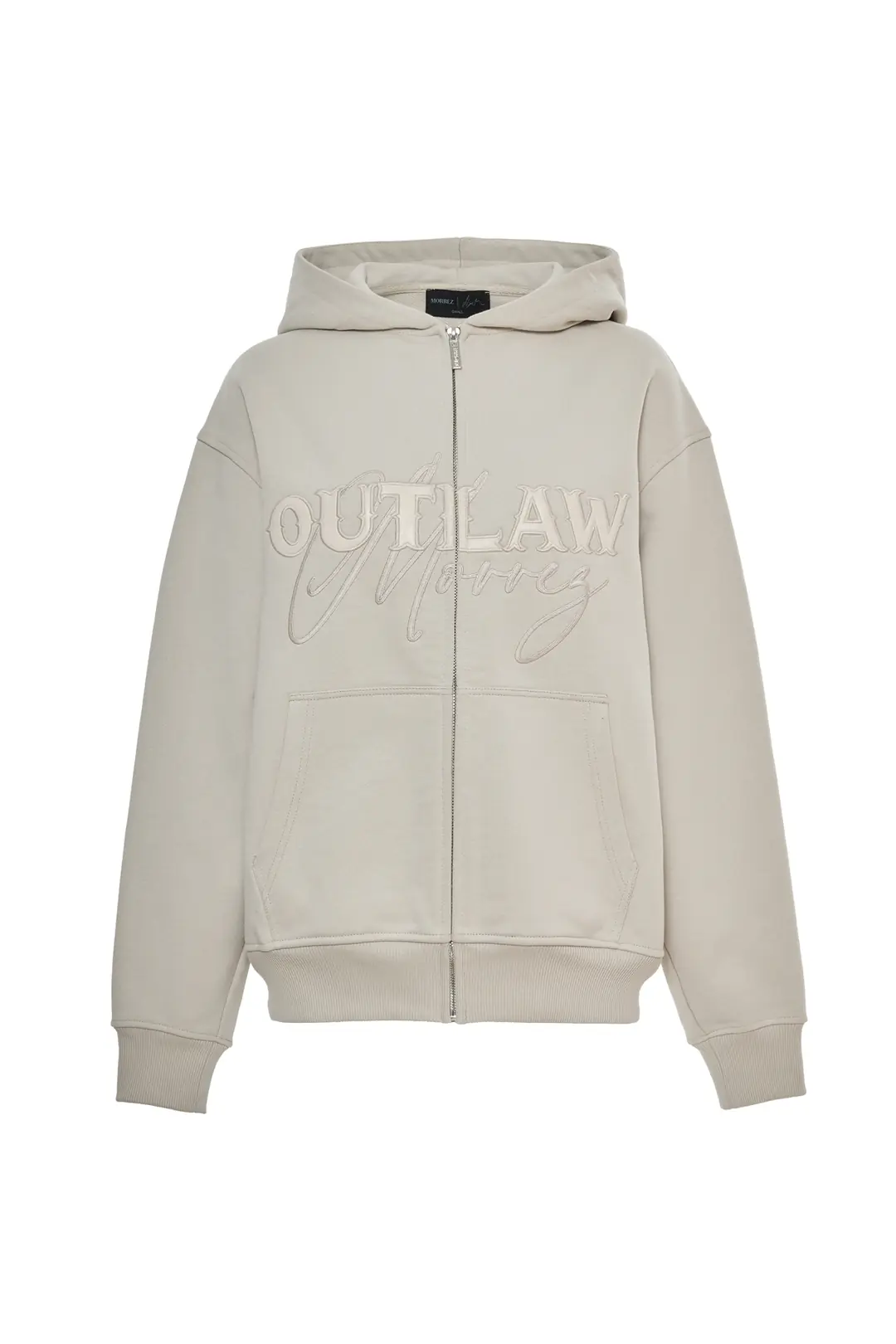 Outlaw Deri Nakış Detaylı Fermuarlı Sweatshirt K