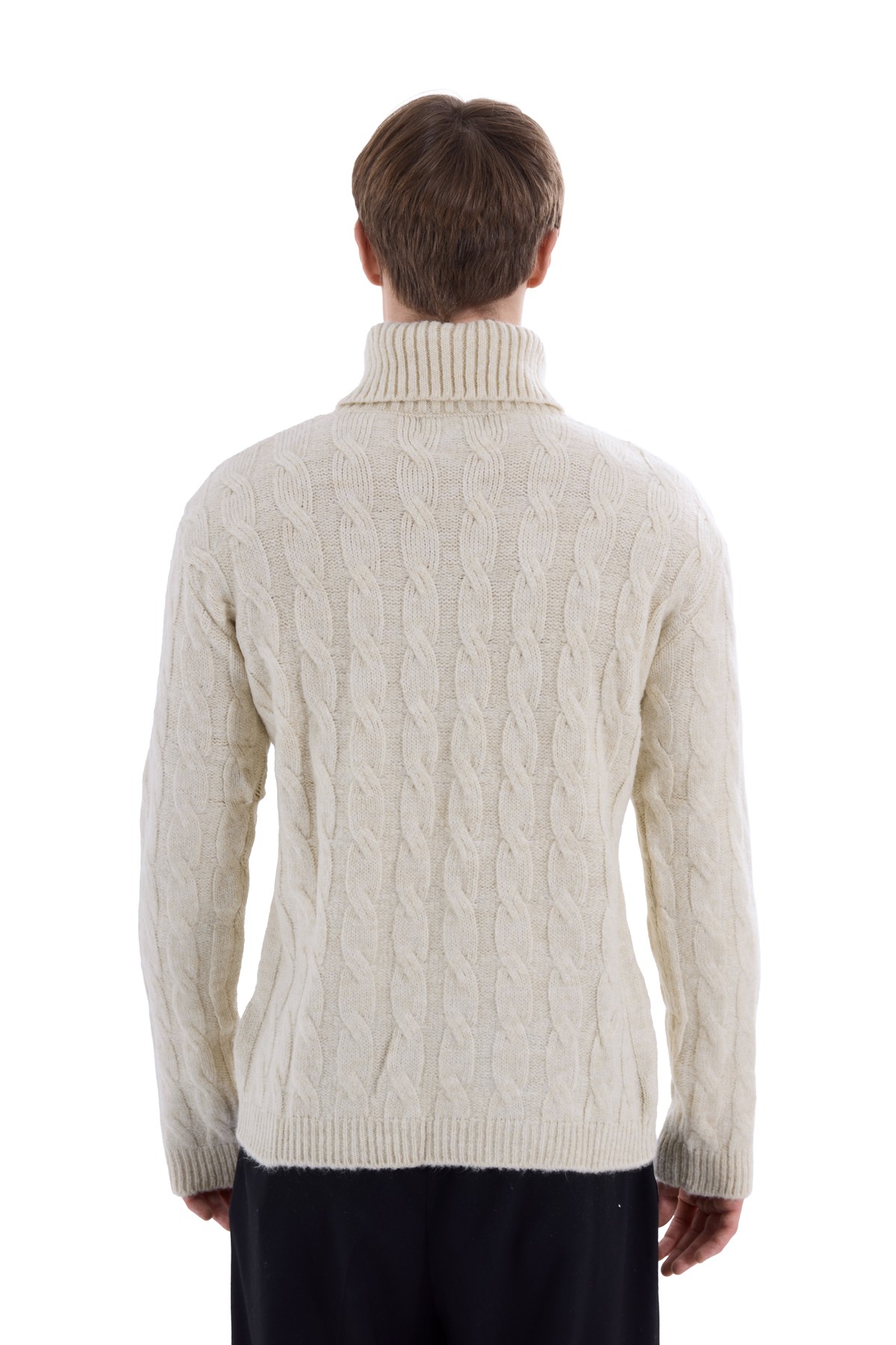 Cream Knit Textured Knitwear