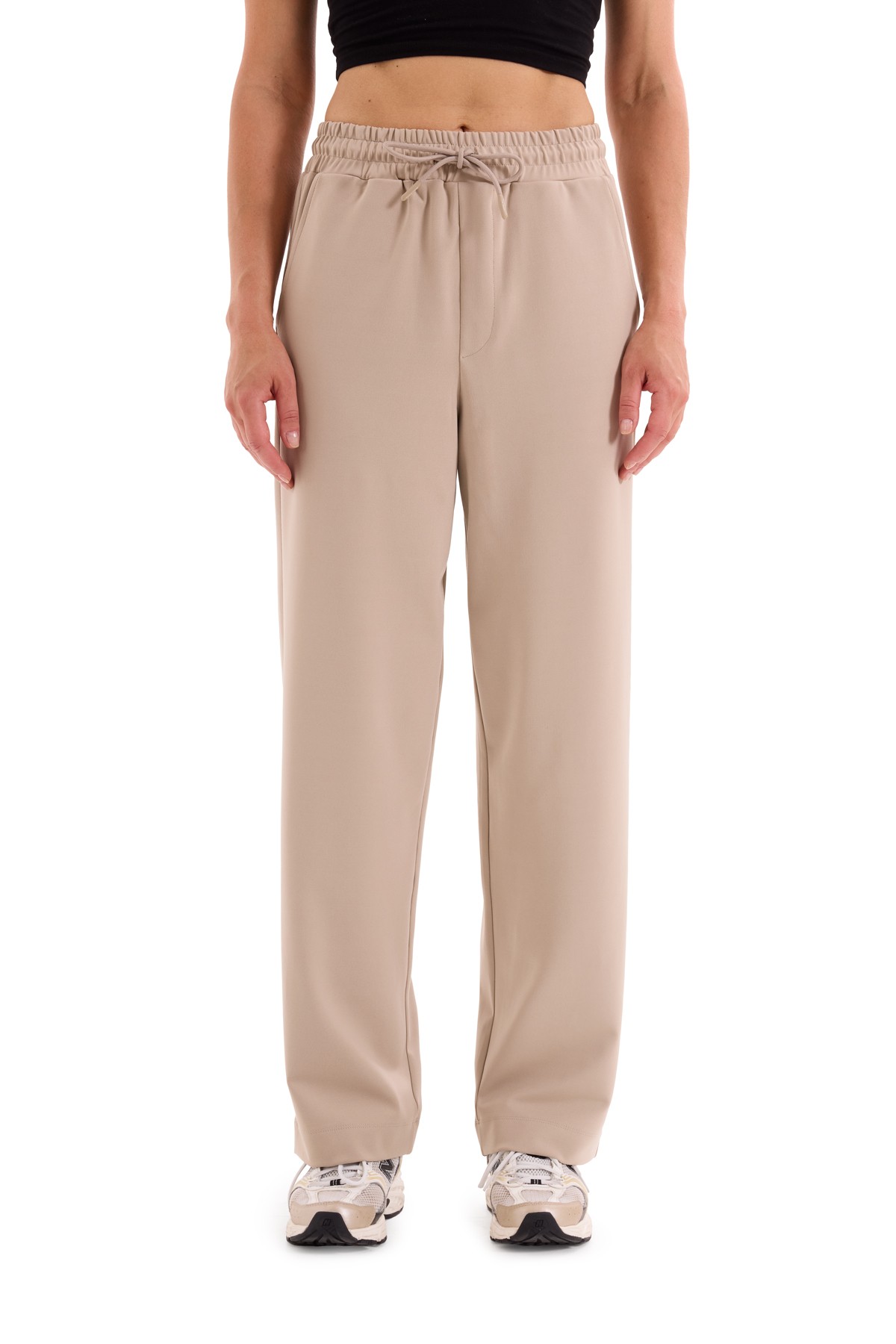 Wide Leg Interlock Trousers