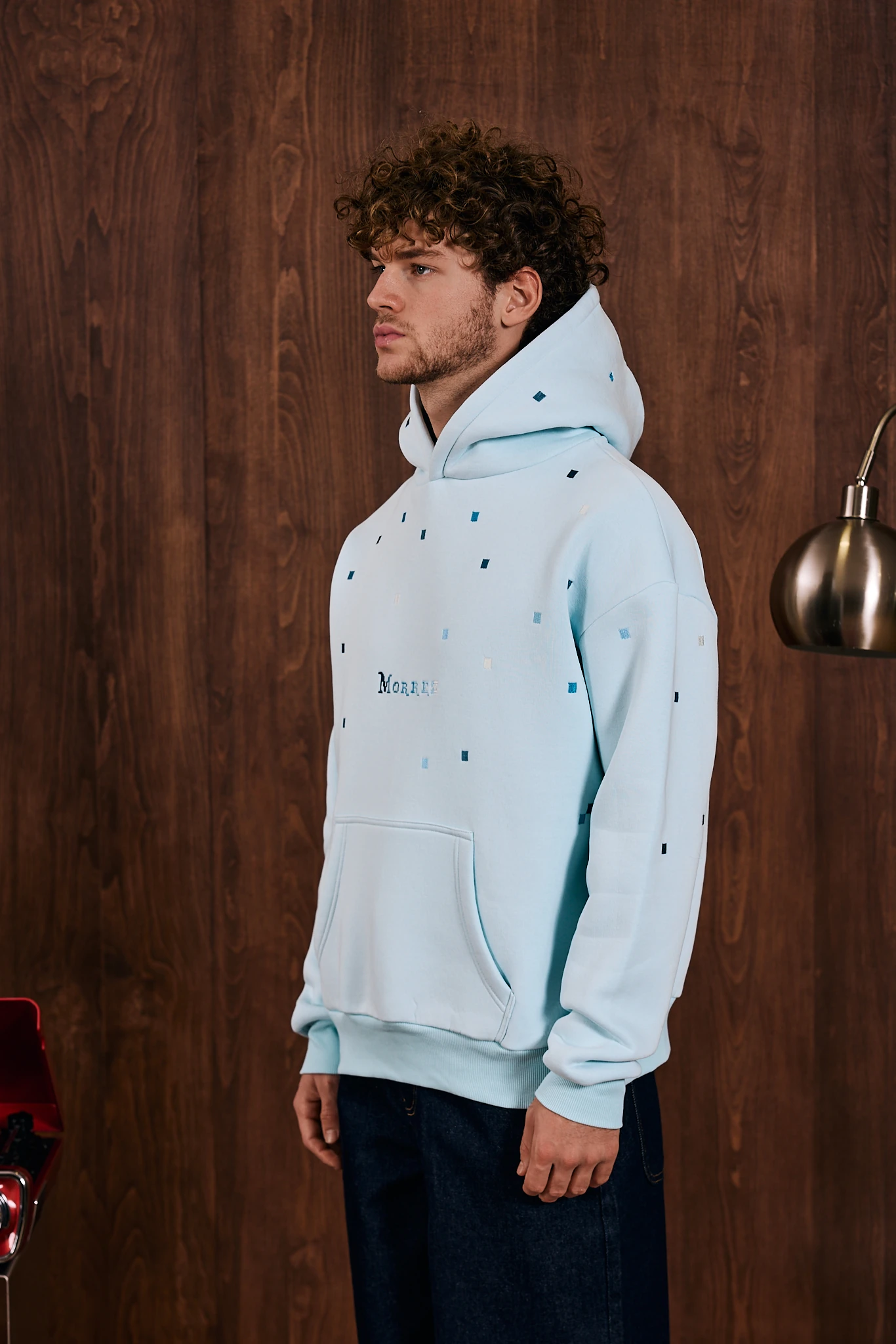 404 Not Found; Home Nakış Detaylı Hoodie Mavi