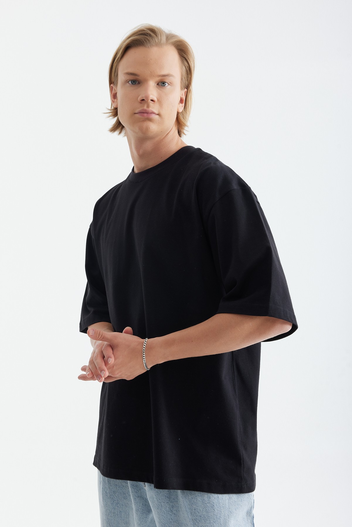 Black T-Shirt with Ethnic Pattern on the Back