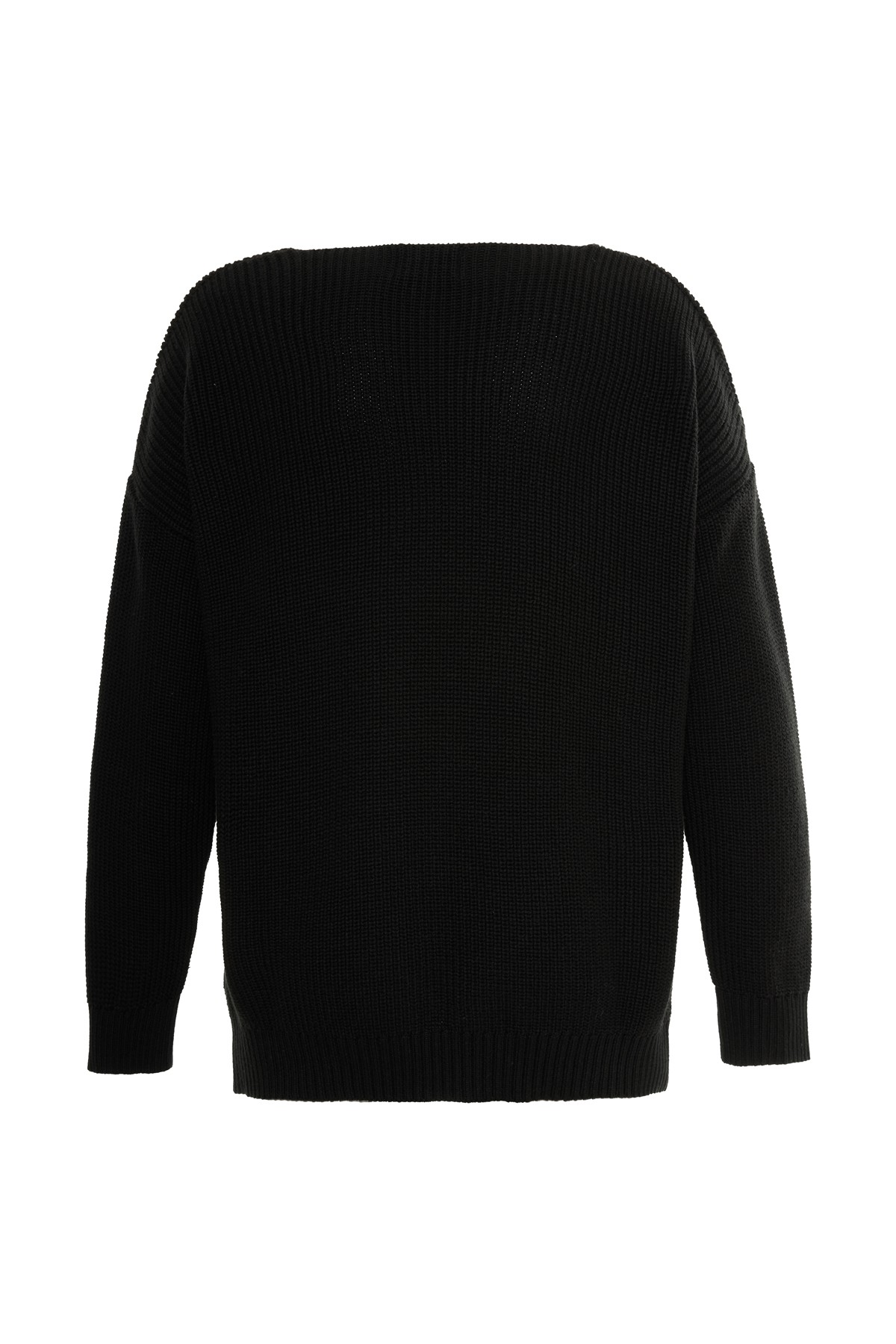 Black V-neck Knitwear