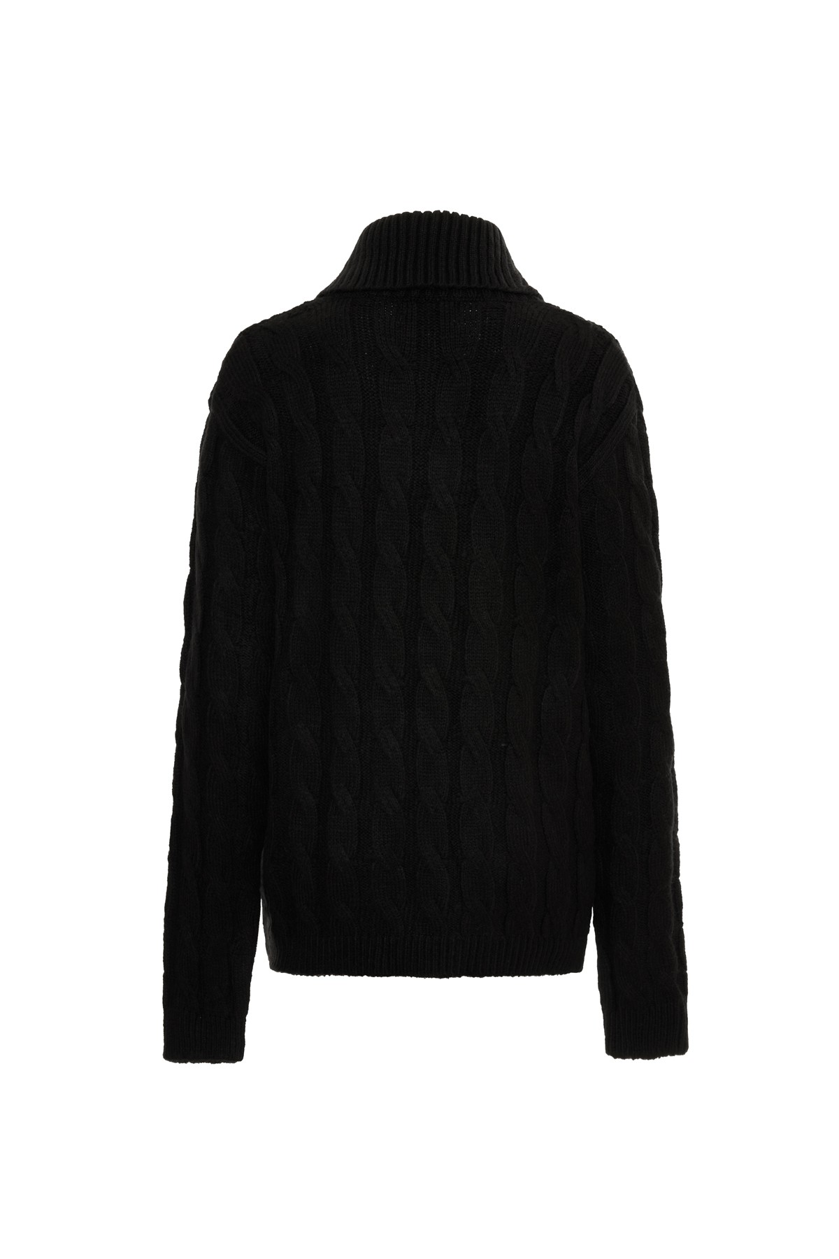 Black Knitted Textured Knitwear