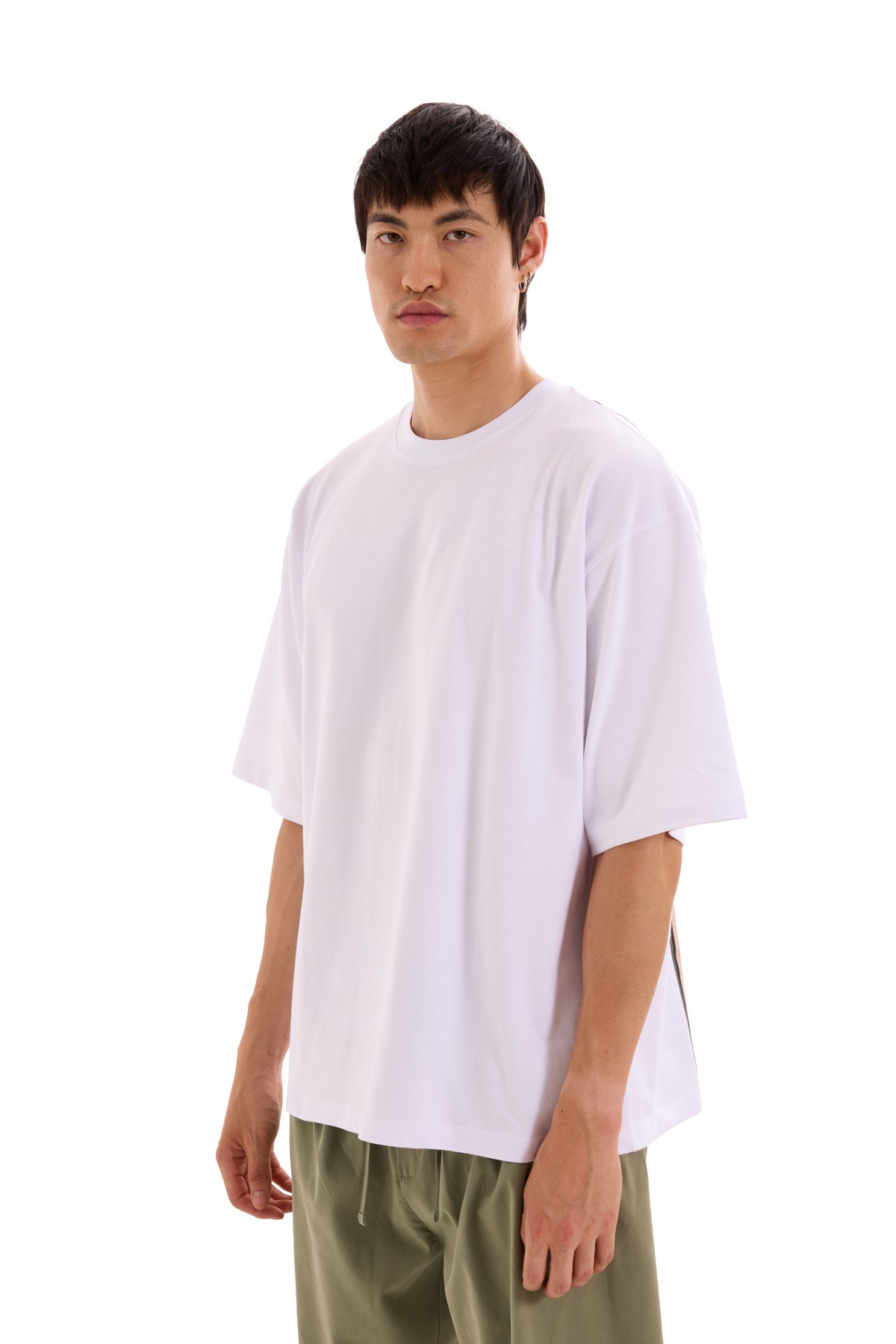 White T-Shirt with Ethnic Pattern on the Back