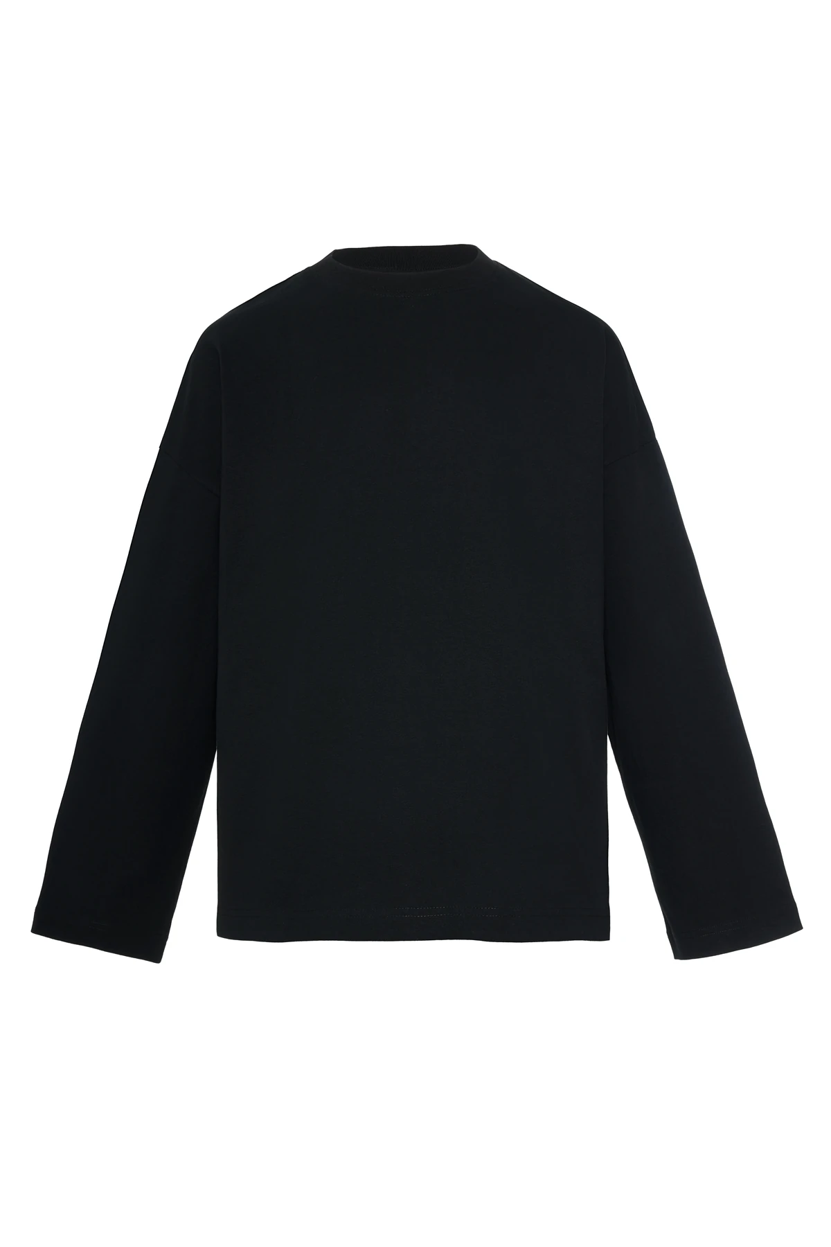 Loose Longsleeve Basic T-Shirt Siyah