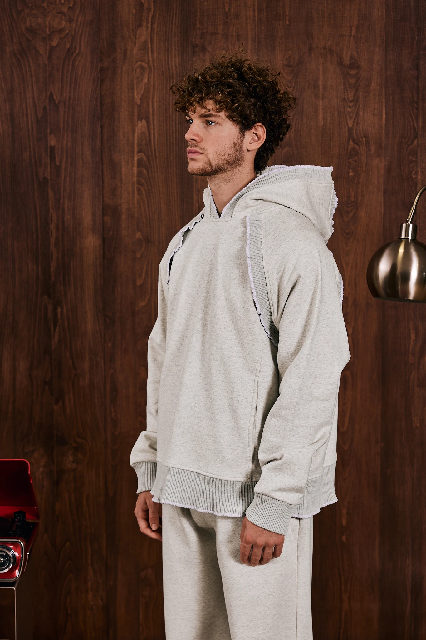 Loop Edge Triko Detaylı Sweatshirt Gri