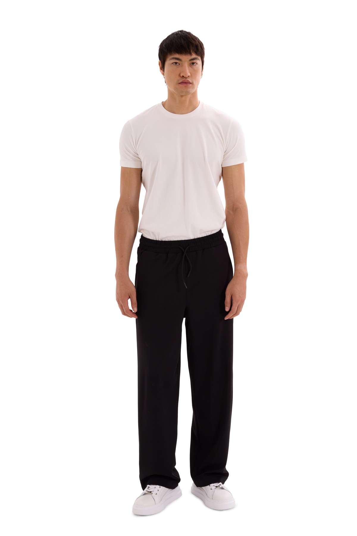 Wide Leg Interlock Trousers