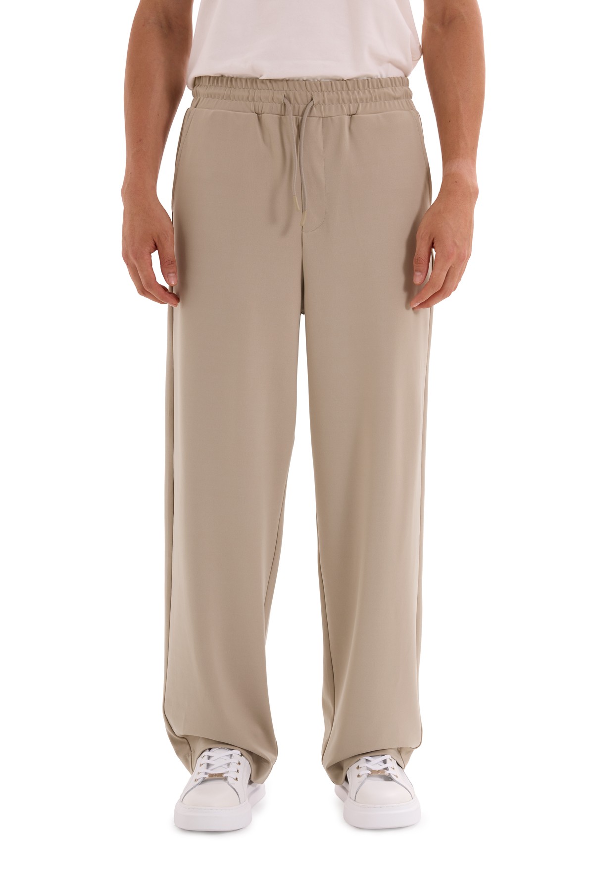 Wide Leg Interlock Trousers