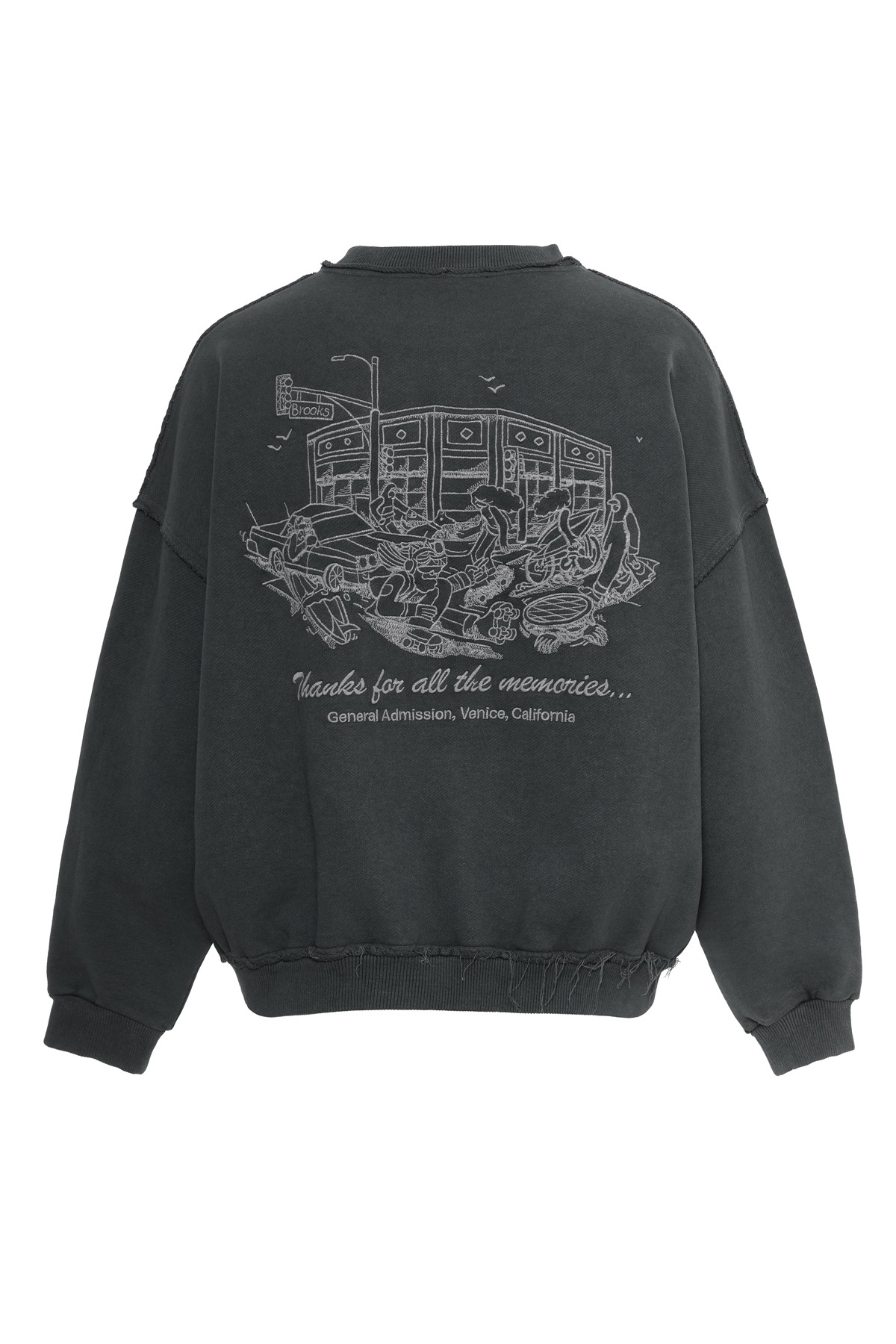 Rusty Drive Anthracite Wash Nakış Detaylı Sweatshirt