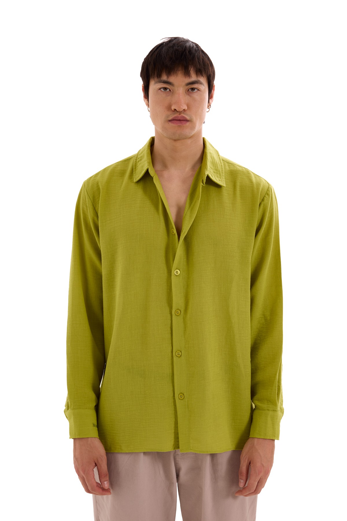 Green Oversize Linen Shirt