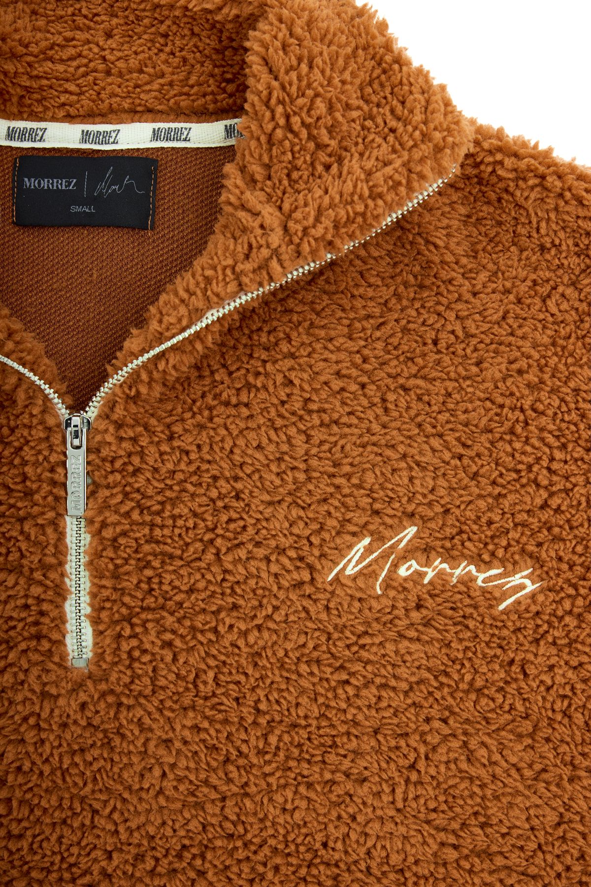Half Zipper Orange Plush Sweatshirt K