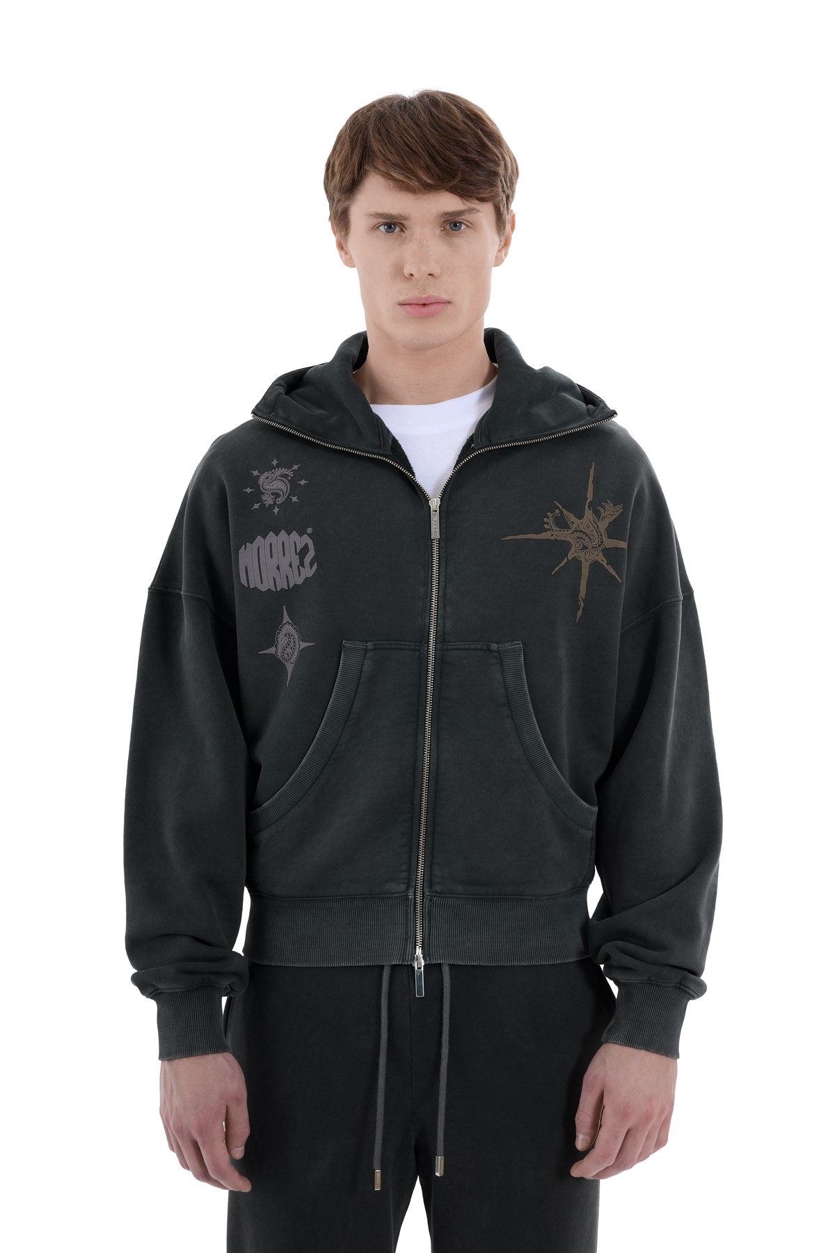 Sparkle Paisley Wahed Baskı Detaylı Fermuarlı Sweatshirt