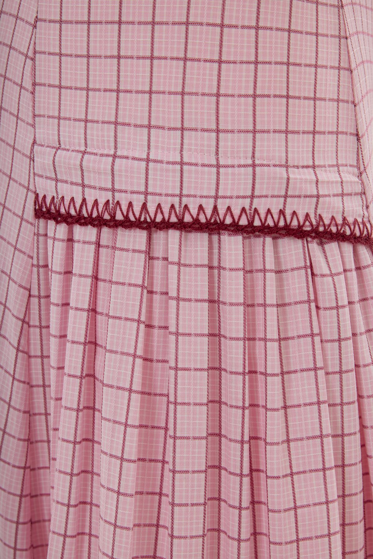 Rhea Crochet-Trimmed Pleated Midi Skirt