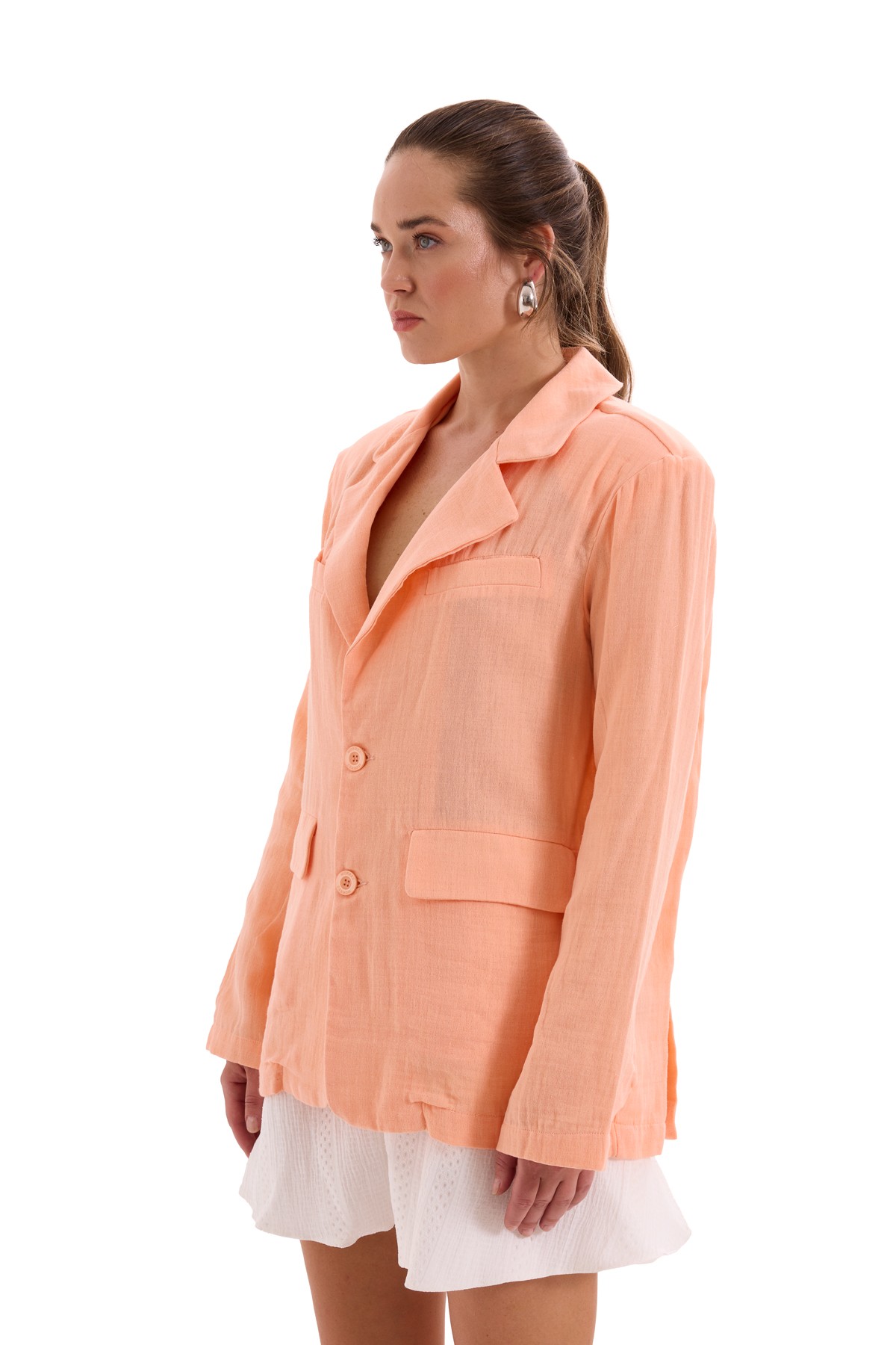 Peach Pink Muslin Jacket K