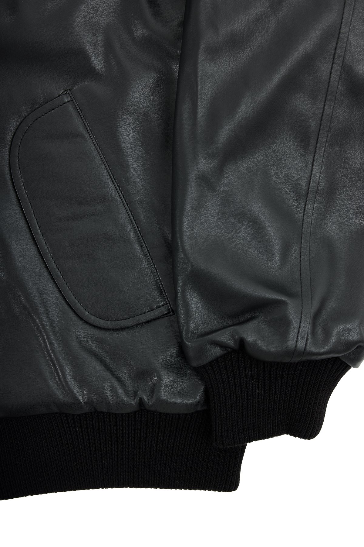 Black Leather Bomber Jacket K