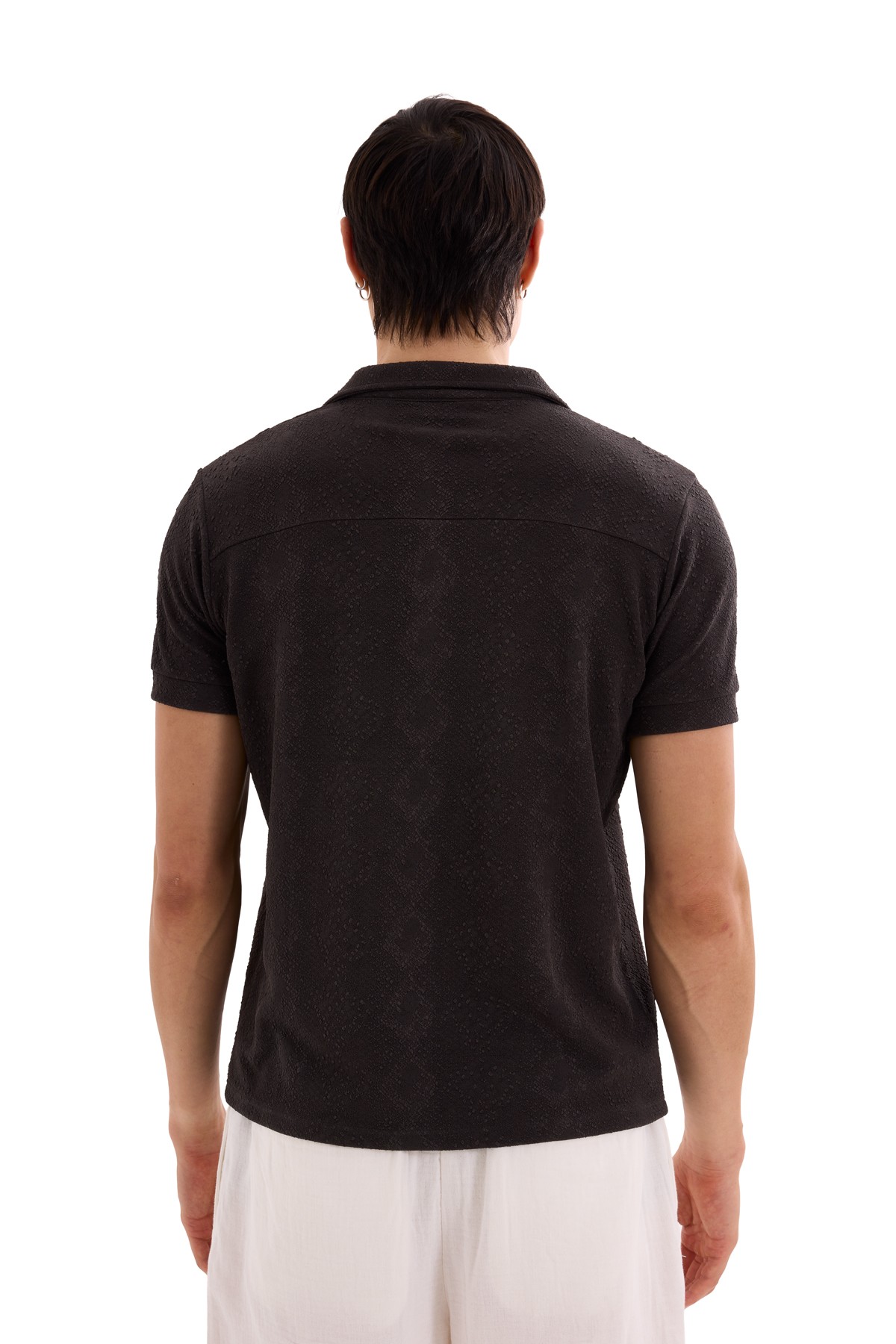 Mountain Jacquard and Piping Detail T-Shirt