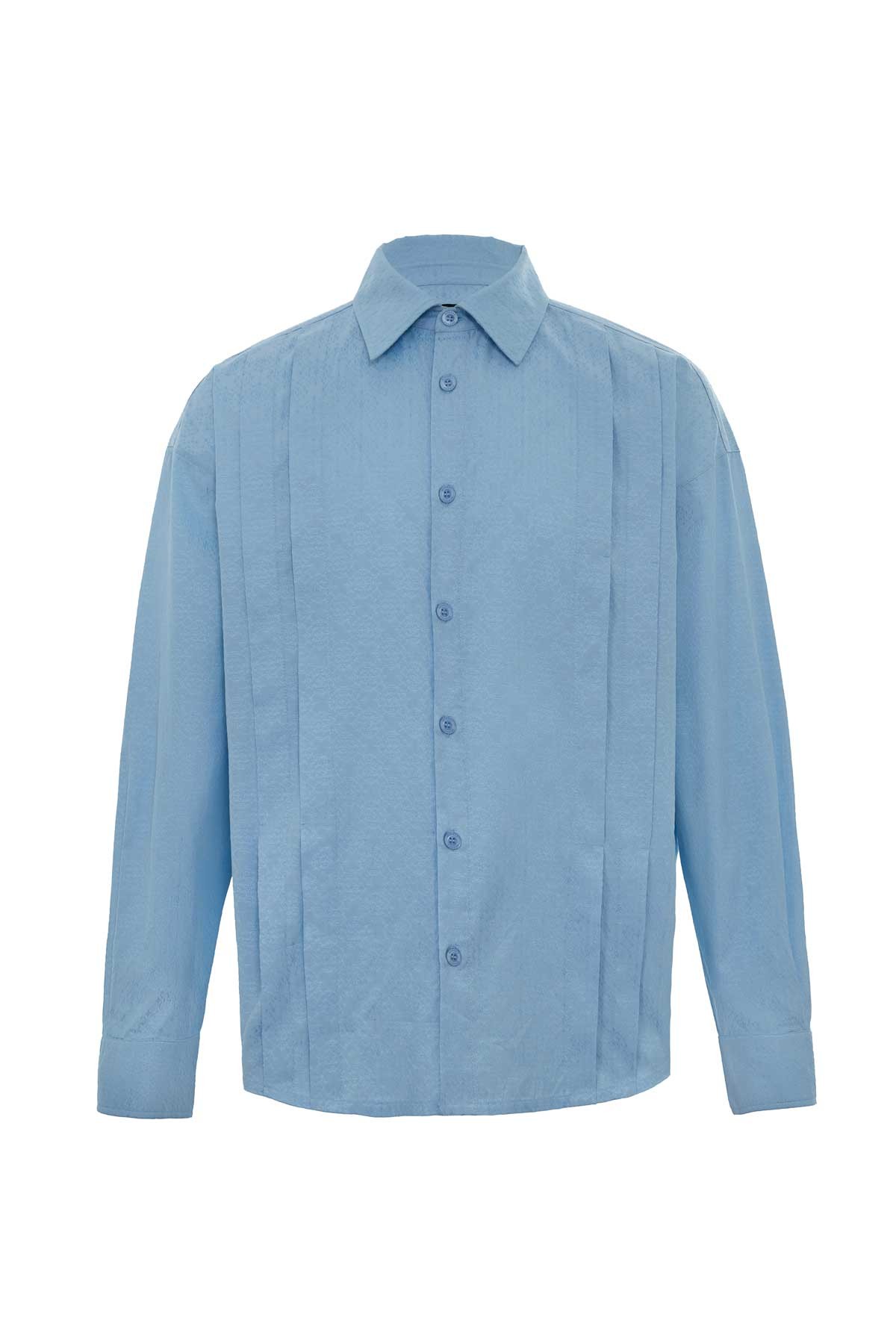 Reverie Jacquard Pattern and Stitch Detail Shirt K