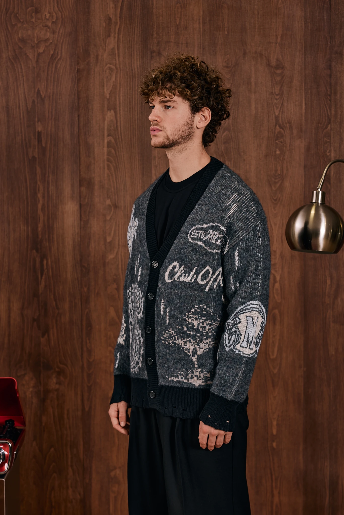 Société Heritage Jakarlı Triko Hırka Siyah