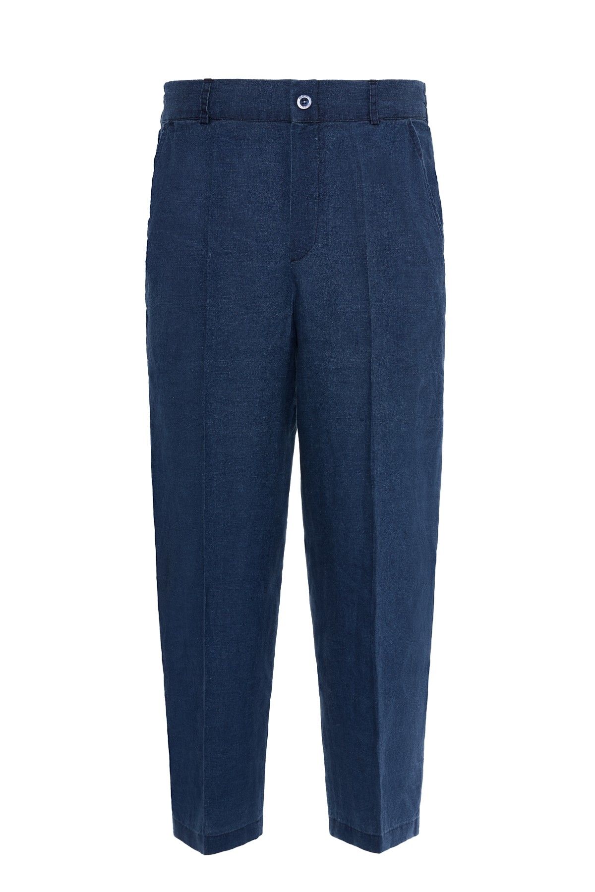 100% Linen Denim Look Trousers