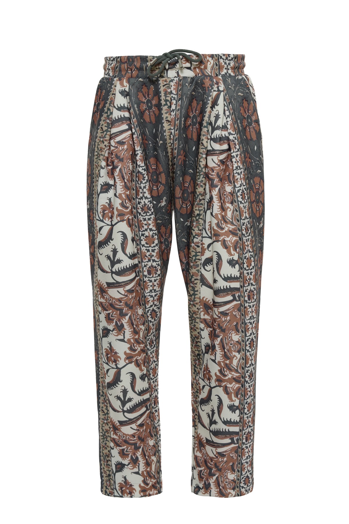 Pleated Patterned Trousers
