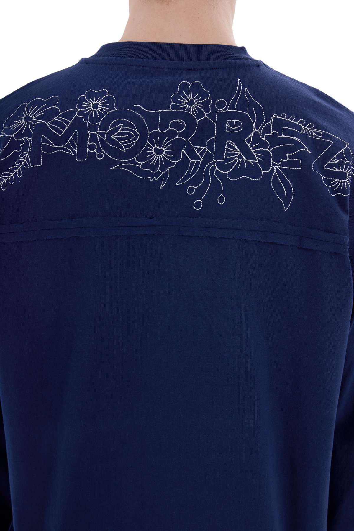 90s Anatolian Tee // Embroidered Detailed Long Sleeve T-Shirt Navy Blue