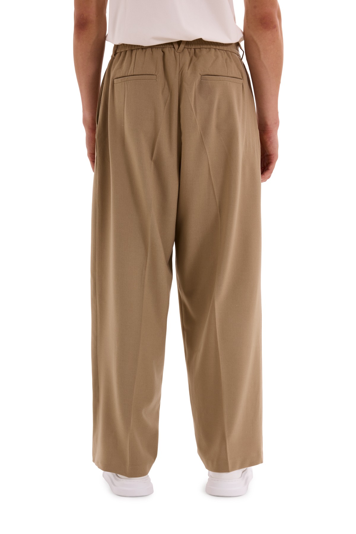 Mink Pleated Woven Trousers