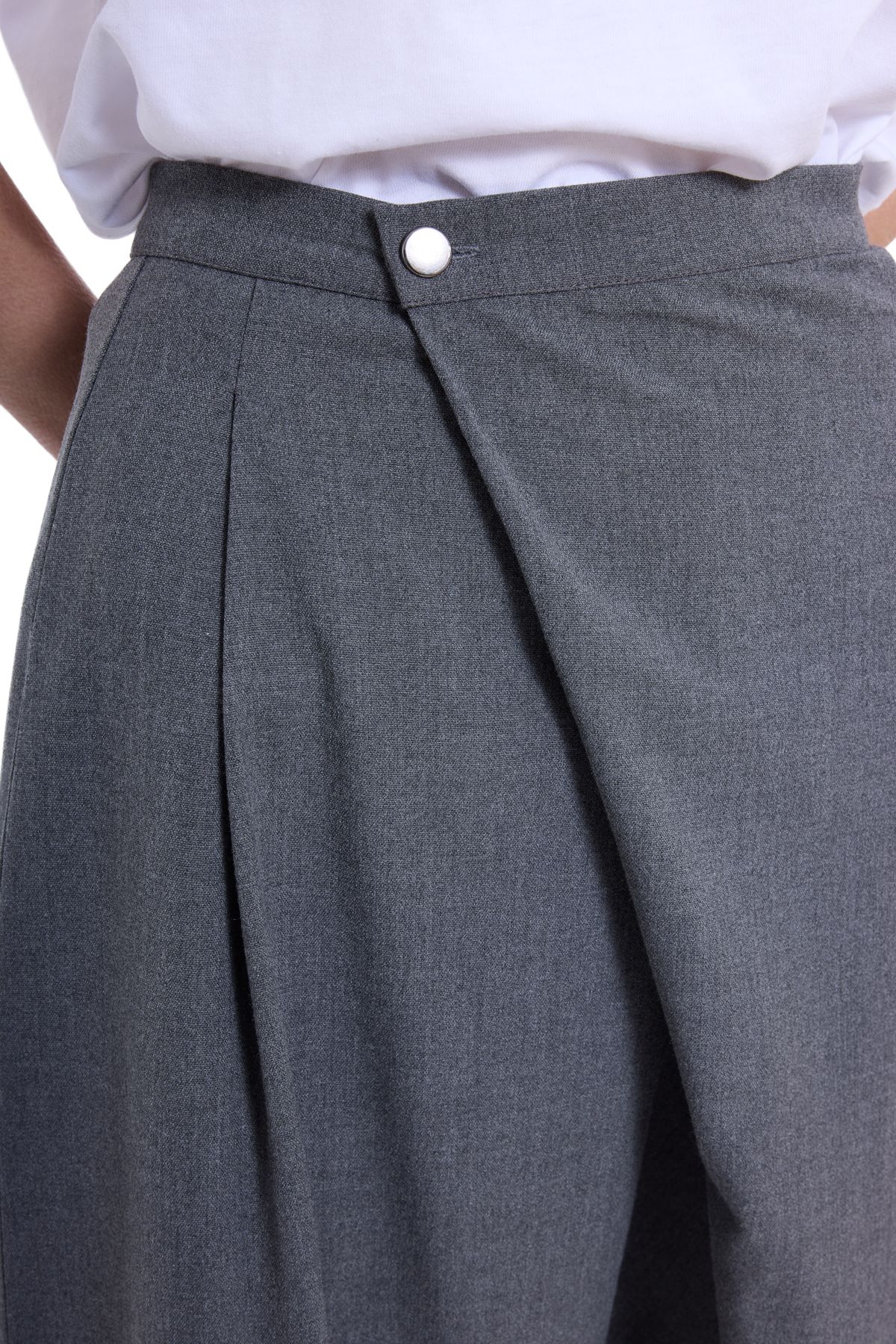Rafe Asymmetric Wrap Pantolon Antrasit K