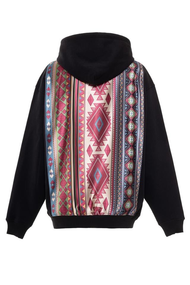 Black Back Ethnic Pattern Sweatshirt K