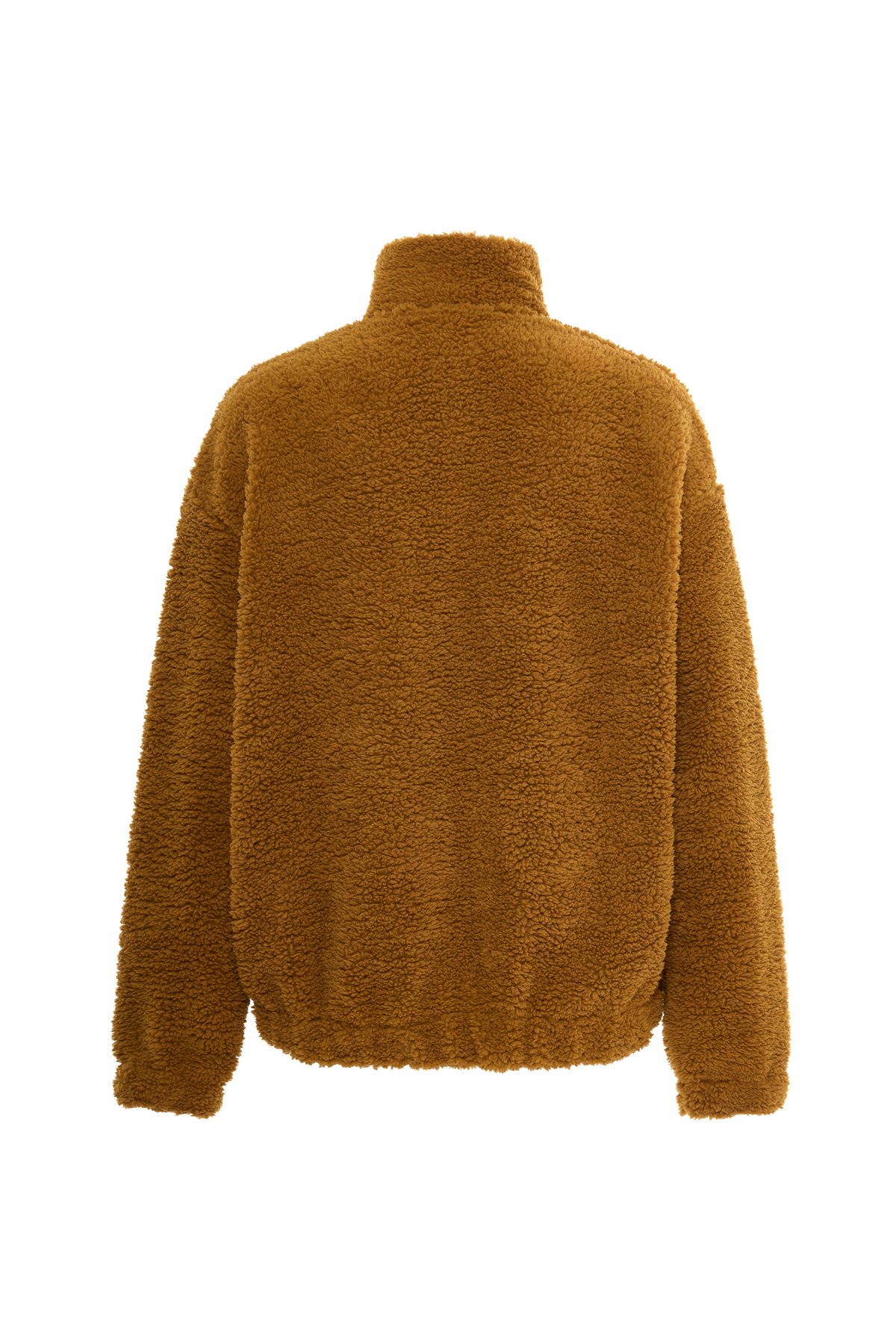 Half Zipper Mustard Plush Sweatshirt K