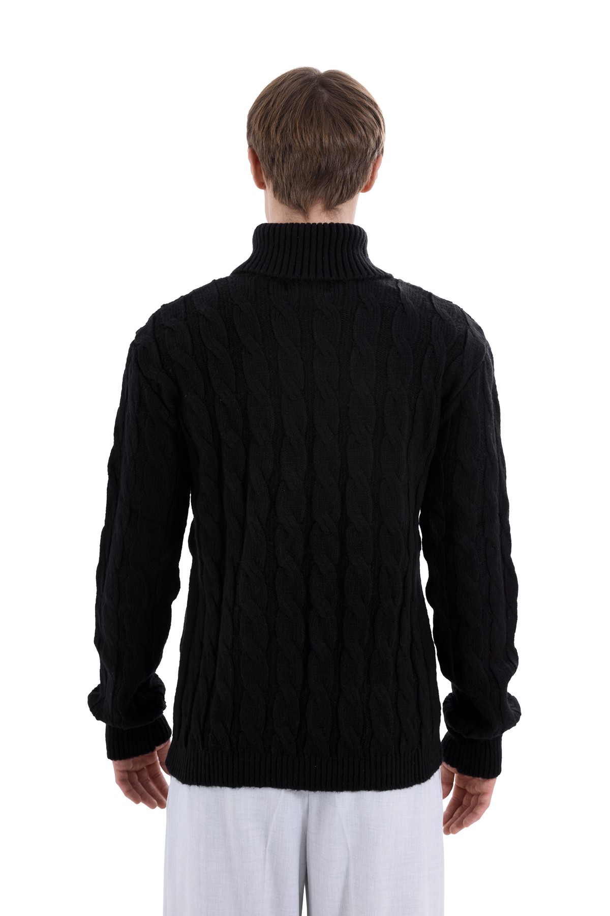 Black Knitted Textured Knitwear