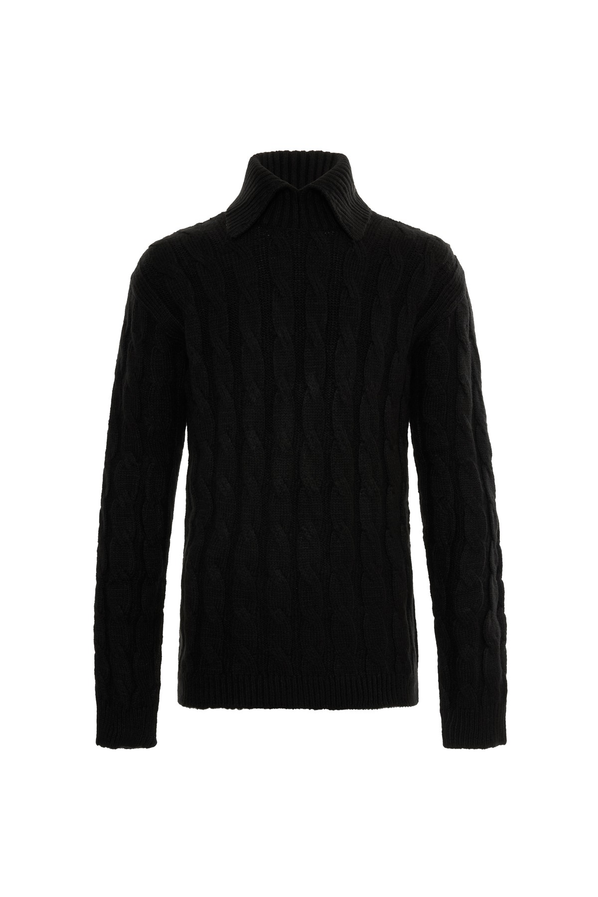 Black Knitted Textured Knitwear