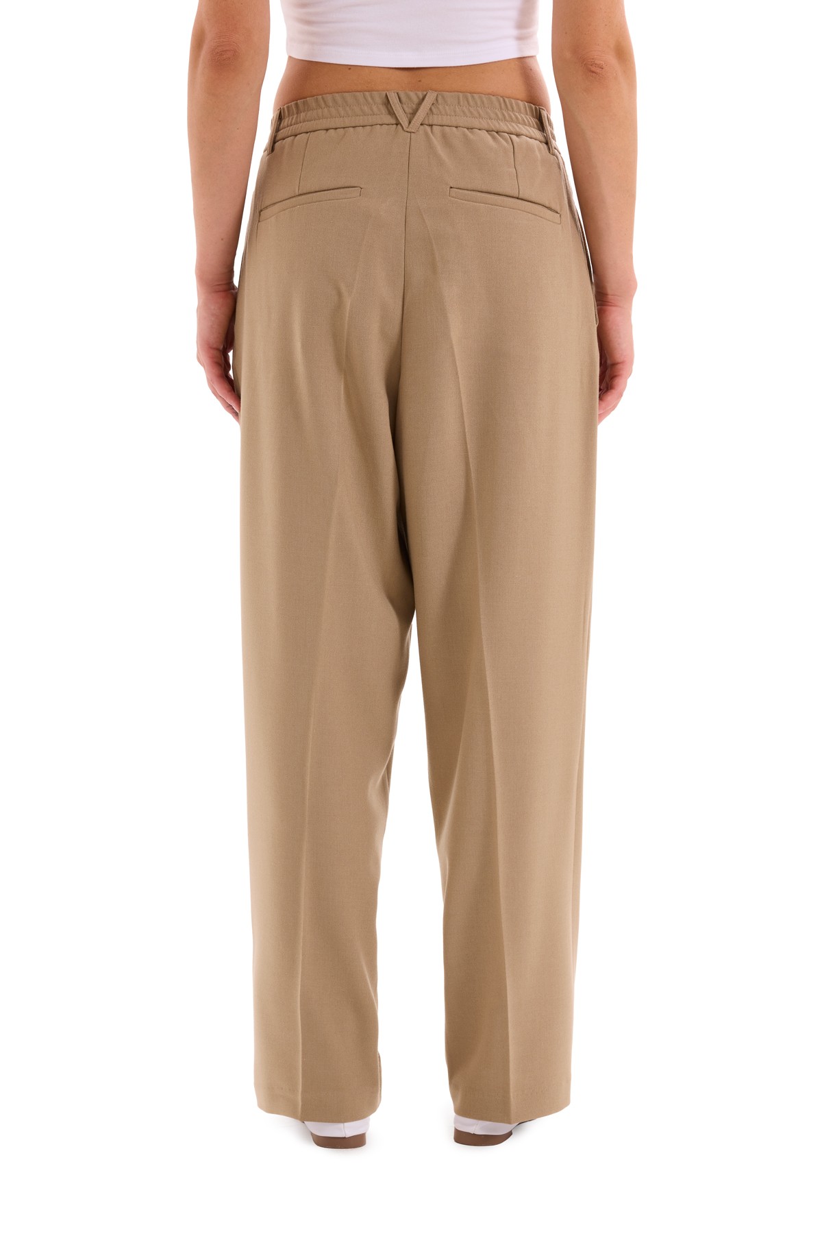 Mink Pleated Woven Trousers K