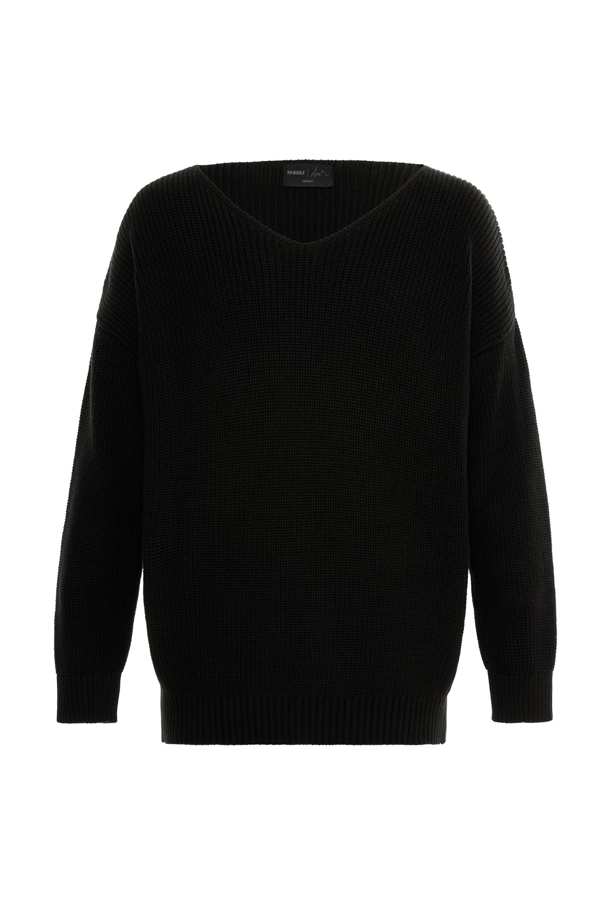 Black V-neck Knitwear