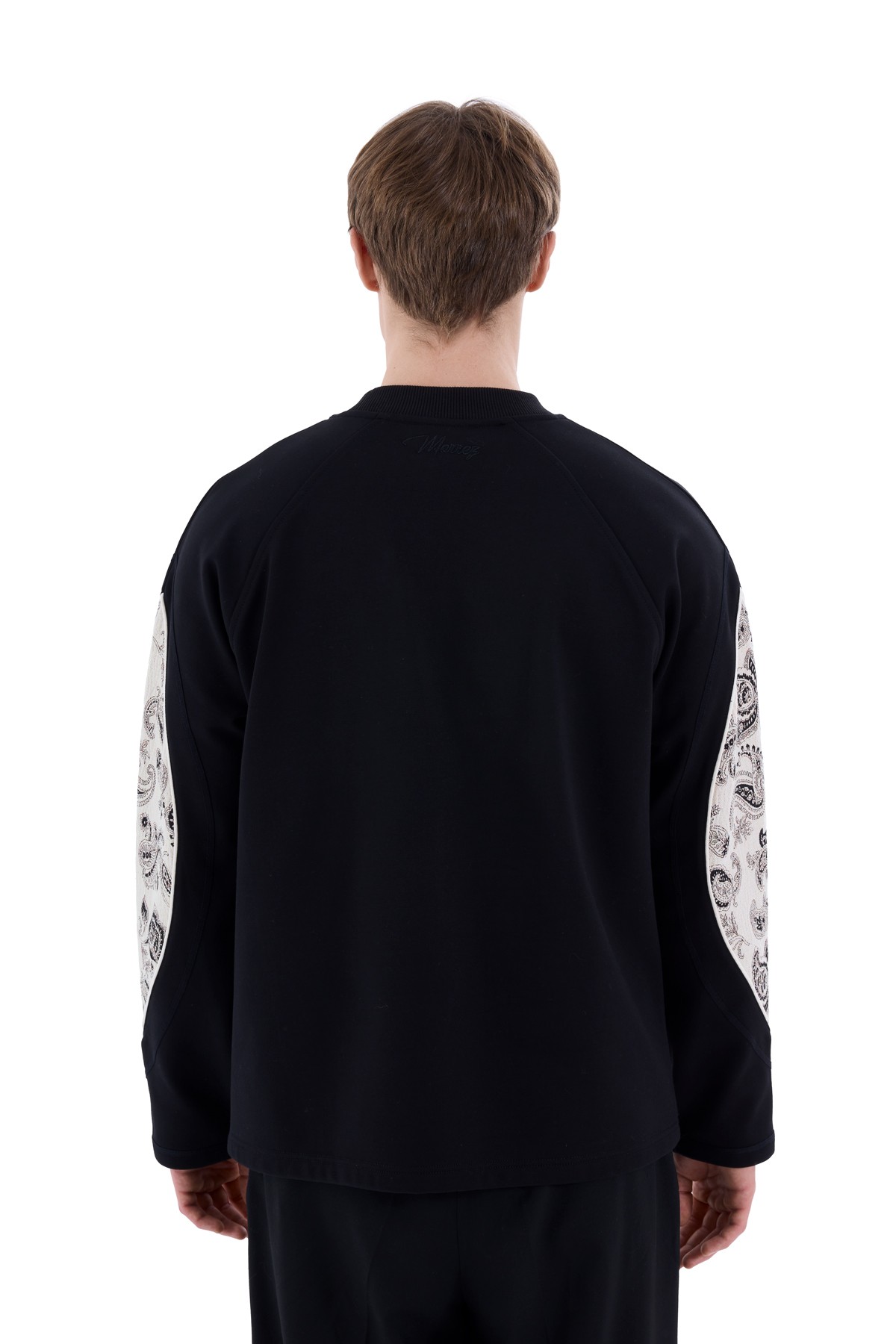 Mystic Anatolia // Woven Pattern Garnished Sweatshirt Black