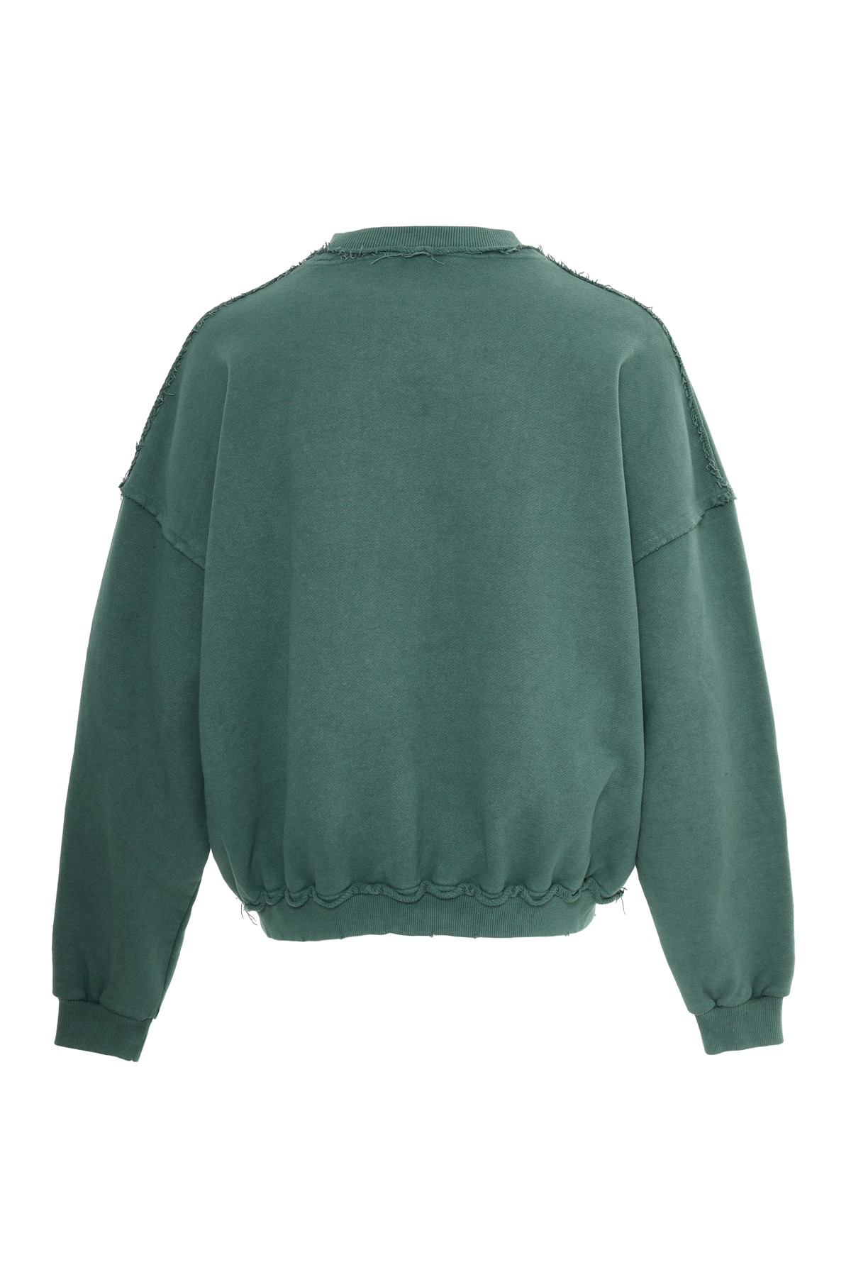 Green Washed Embroidered Sweatshirt