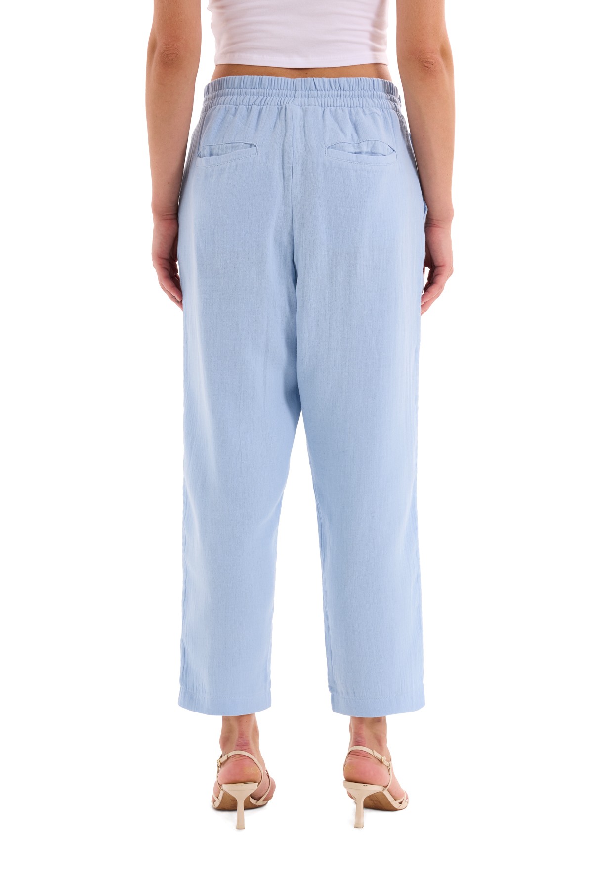 Blue Muslin Pleated Trousers K