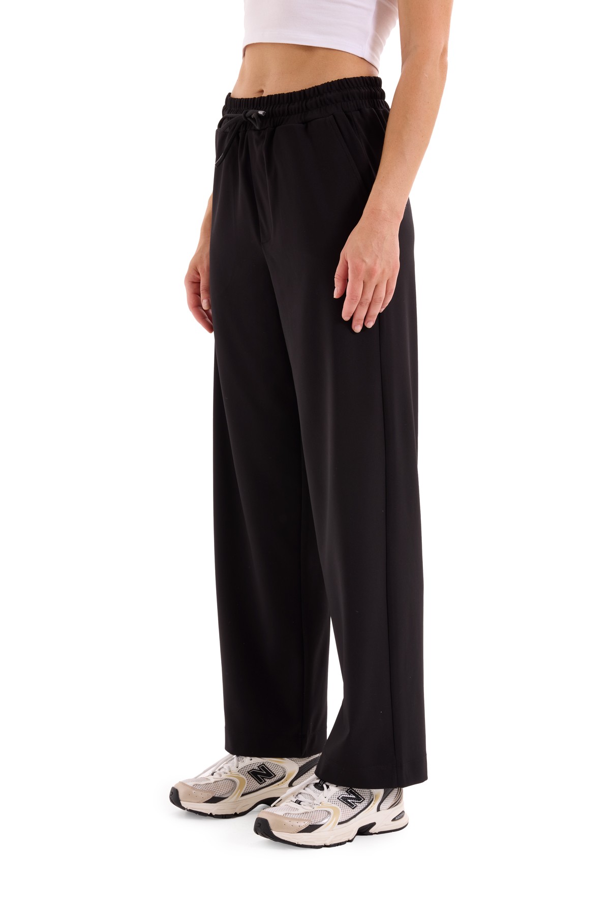 Wide Leg Interlock Trousers