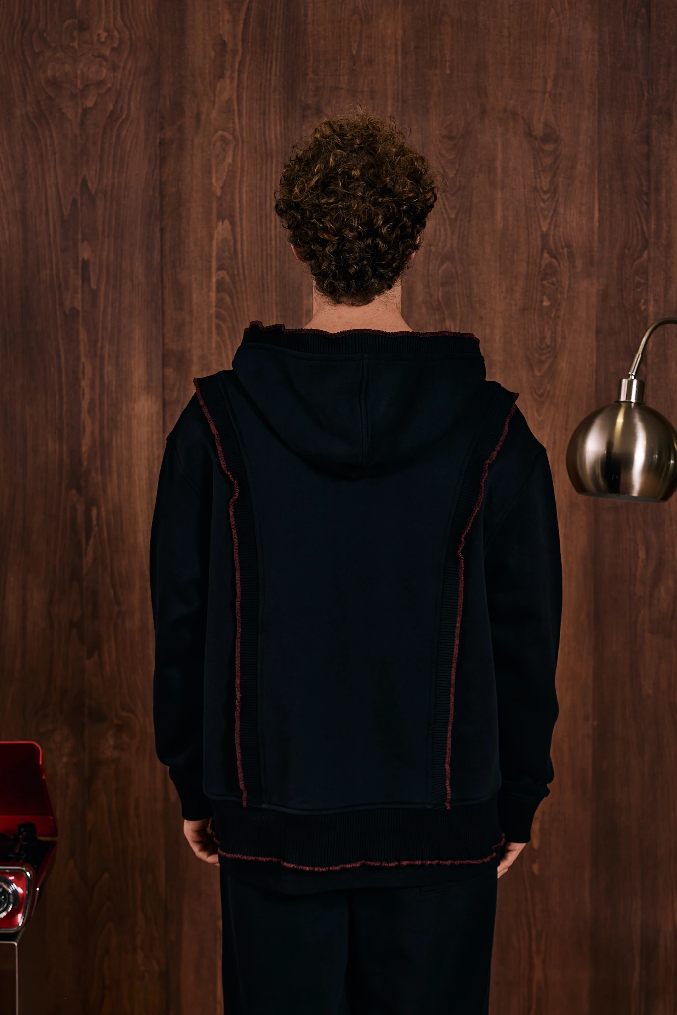 Loop Edge Triko Detaylı Fermuarlı Sweatshirt Siyah
