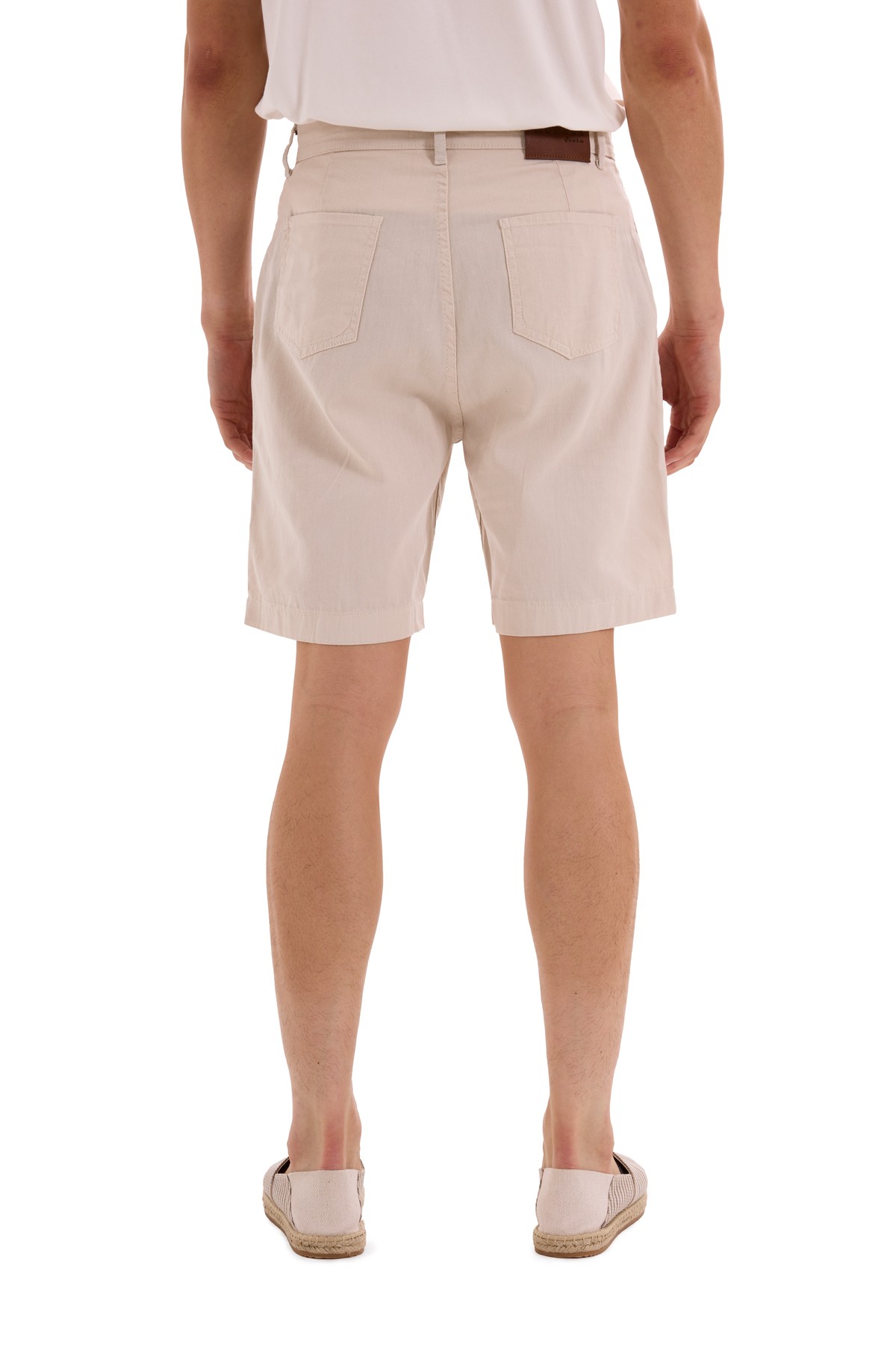 Cream Pleated Woven Shorts