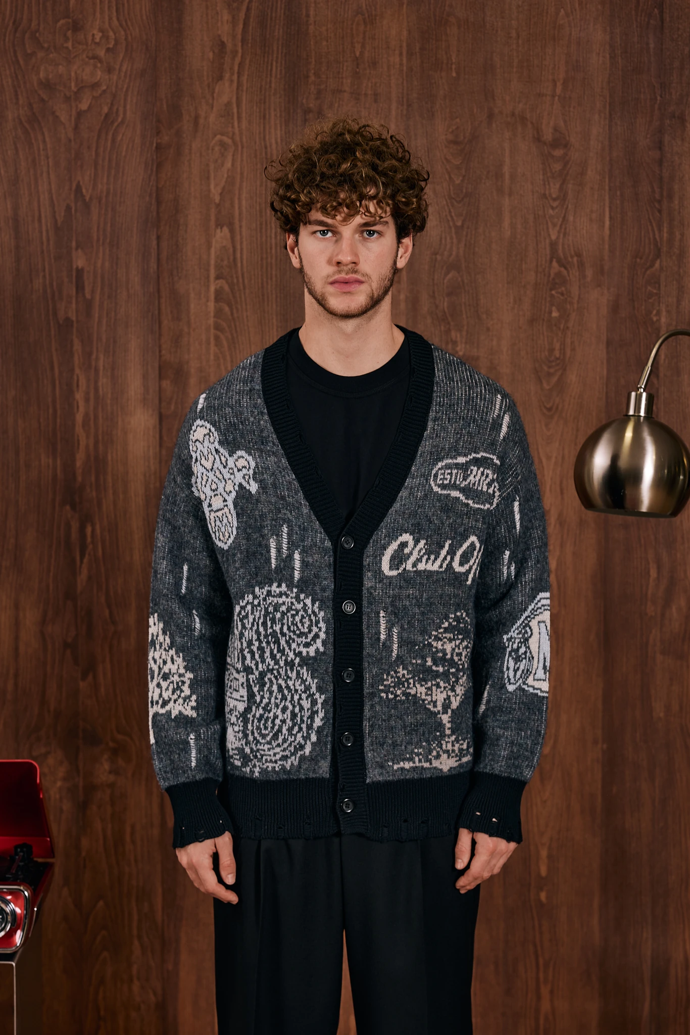 Société Heritage Jakarlı Triko Hırka Siyah