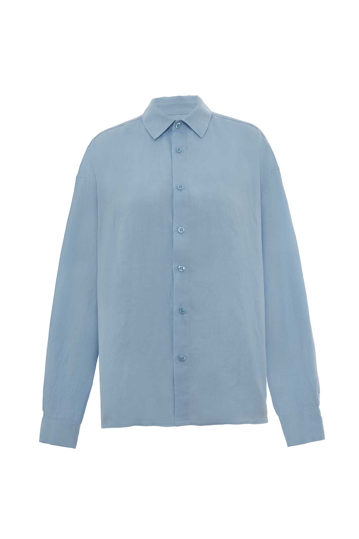 Verdure Lace 100% Linen Shirt with Back Embroidery K