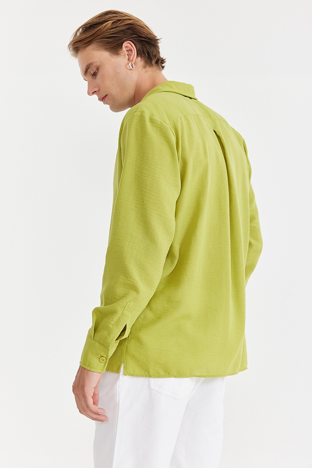 Green Oversize Linen Shirt