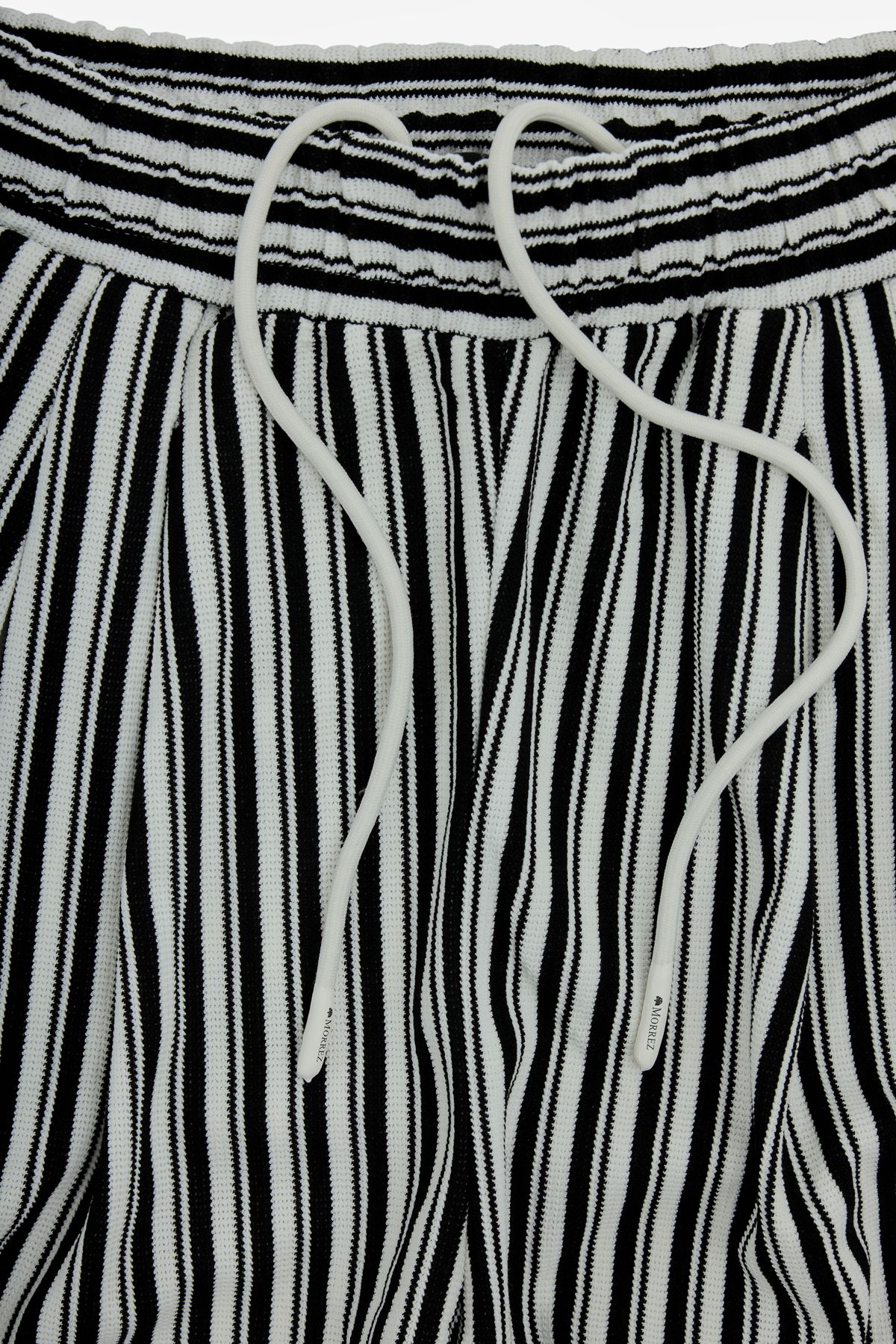 Ecru Double Pleated Striped Trousers K