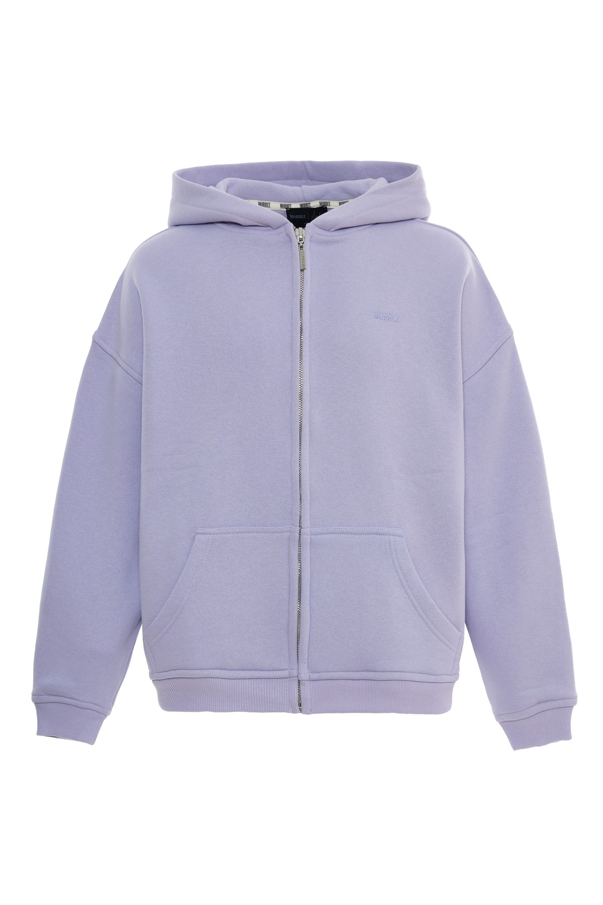 Lilac Zipper Hooded Sweatshirt