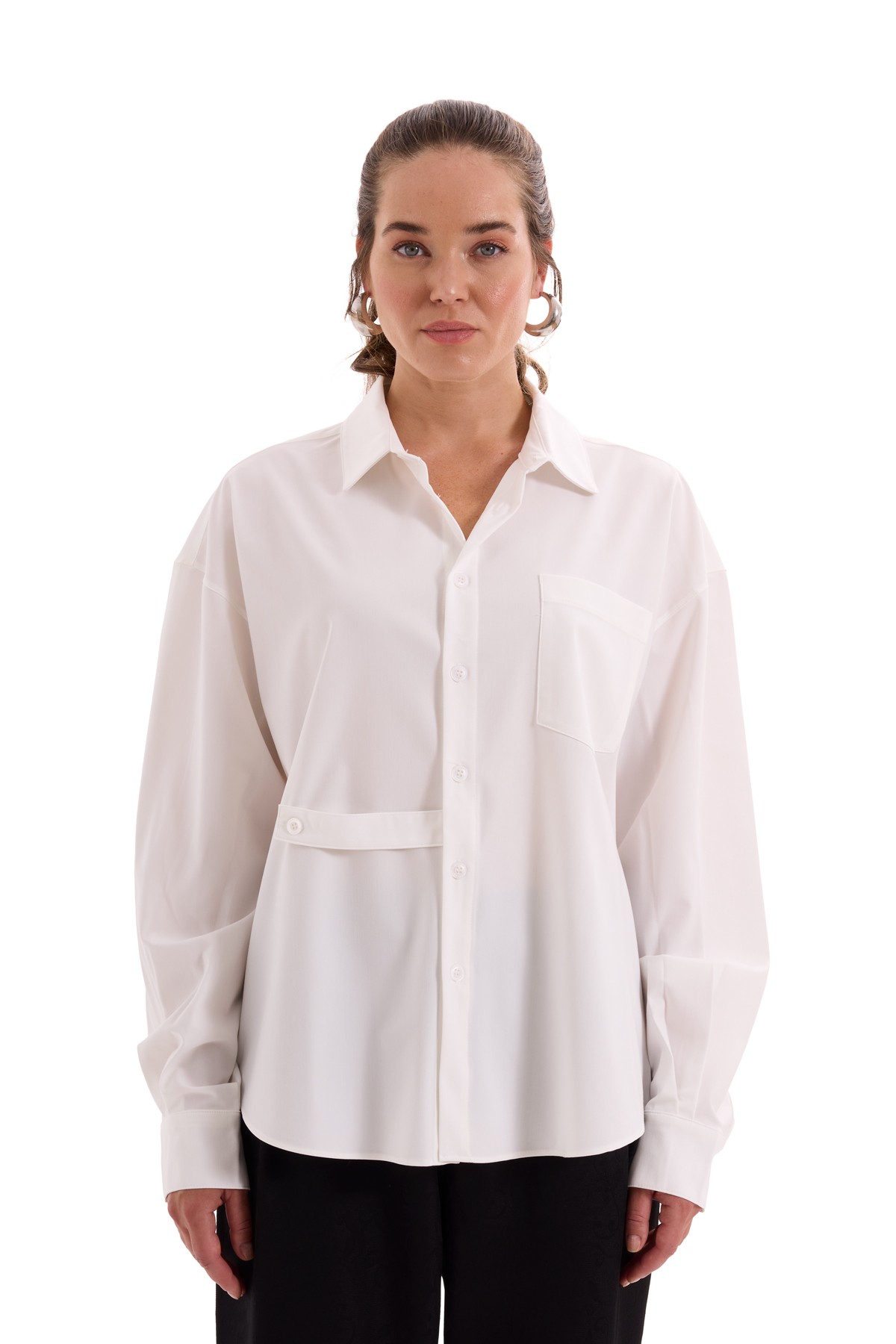 Epaulette Closure Oversize Shirt