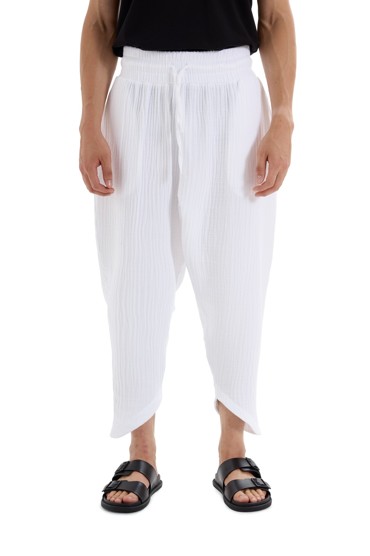 Textured Muslin Trousers