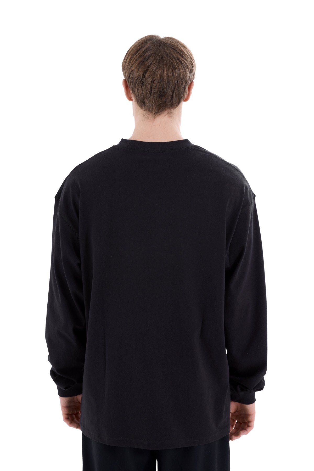 Nouveau Chapitre Siyah Bisiklet Yaka Sweatshirt