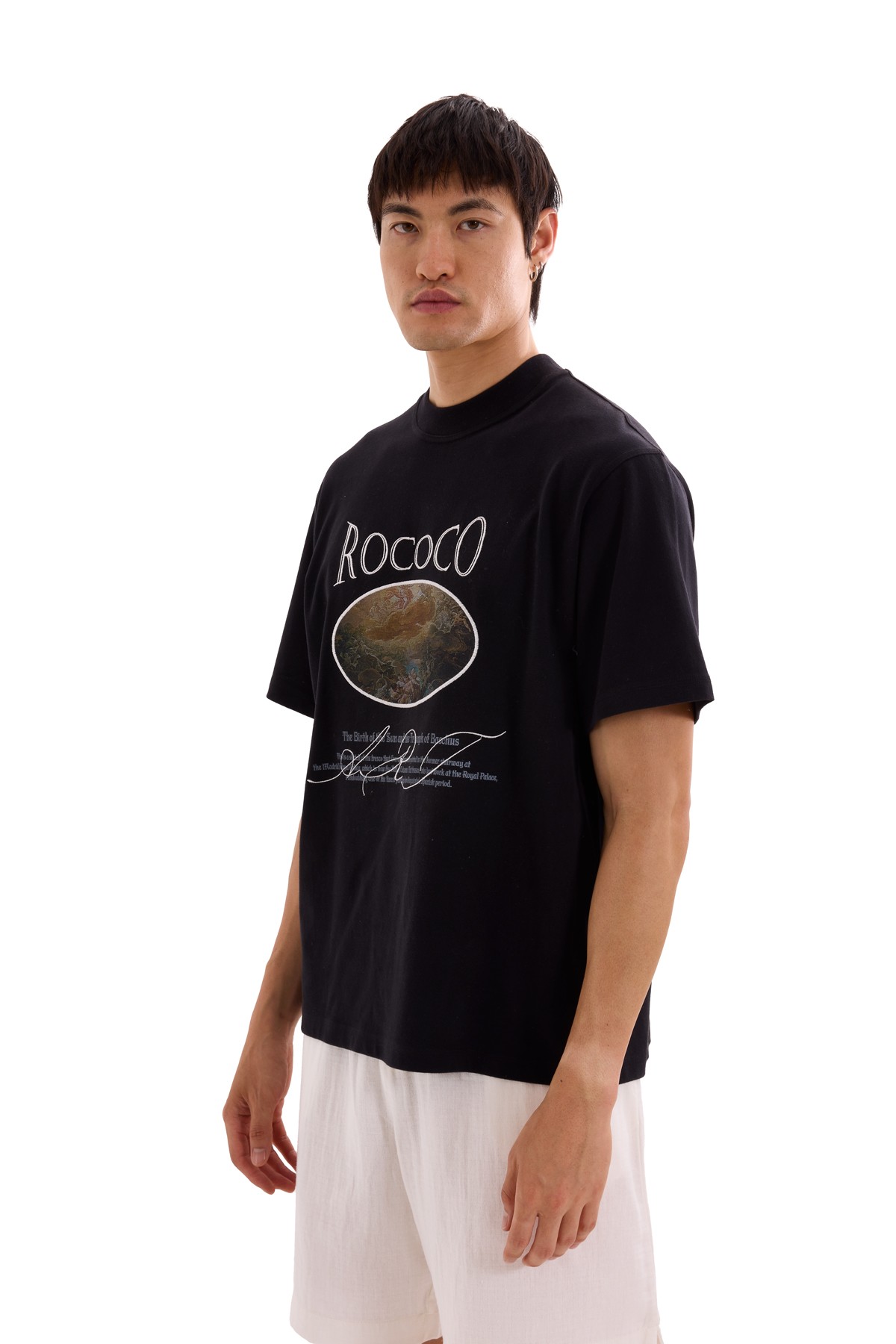 Rococo Embroidery and Print Detailed T-Shirt