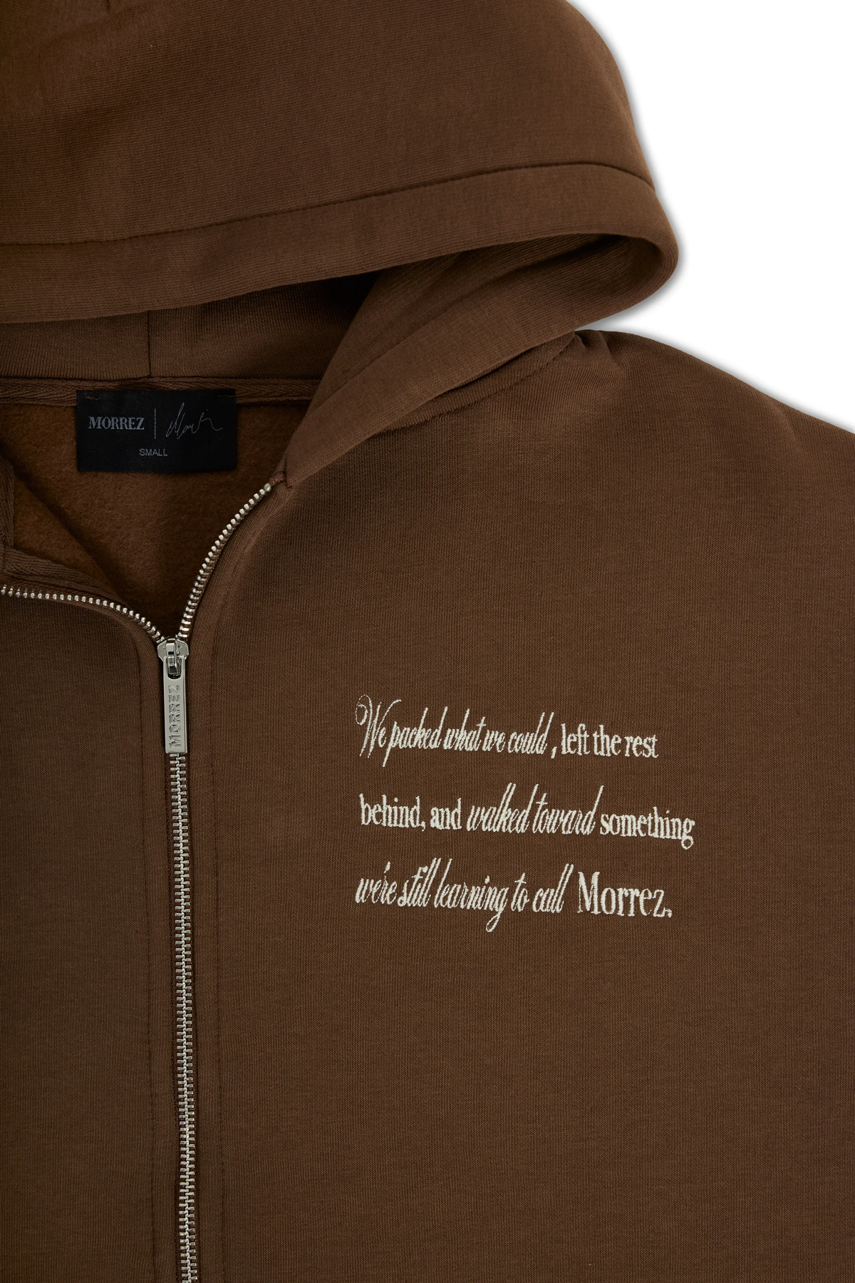 Hidden Forest Nakış Detaylı Fermuarlı Sweatshirt Kahverengi